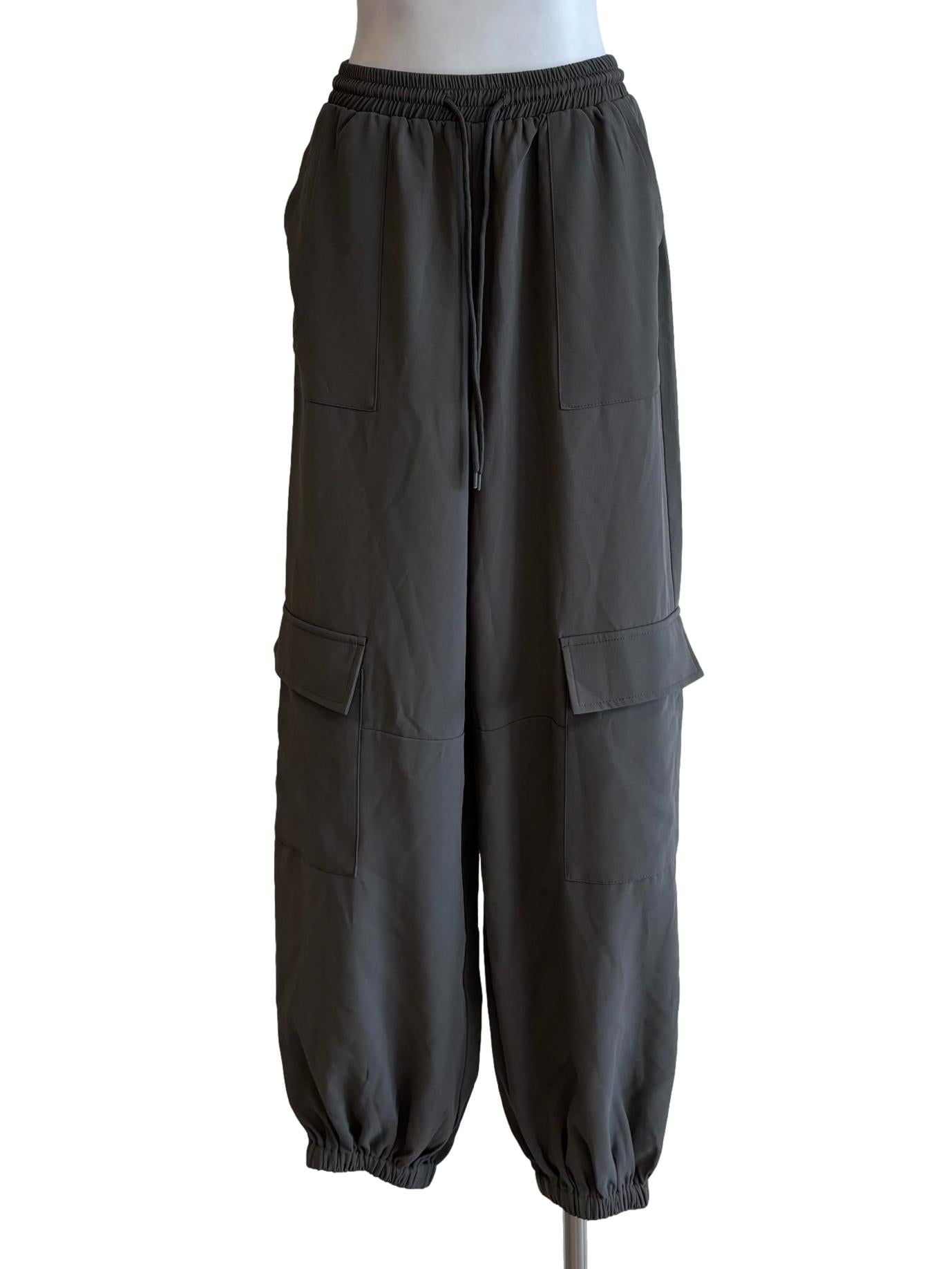 Cement Grey Cargo Joggers