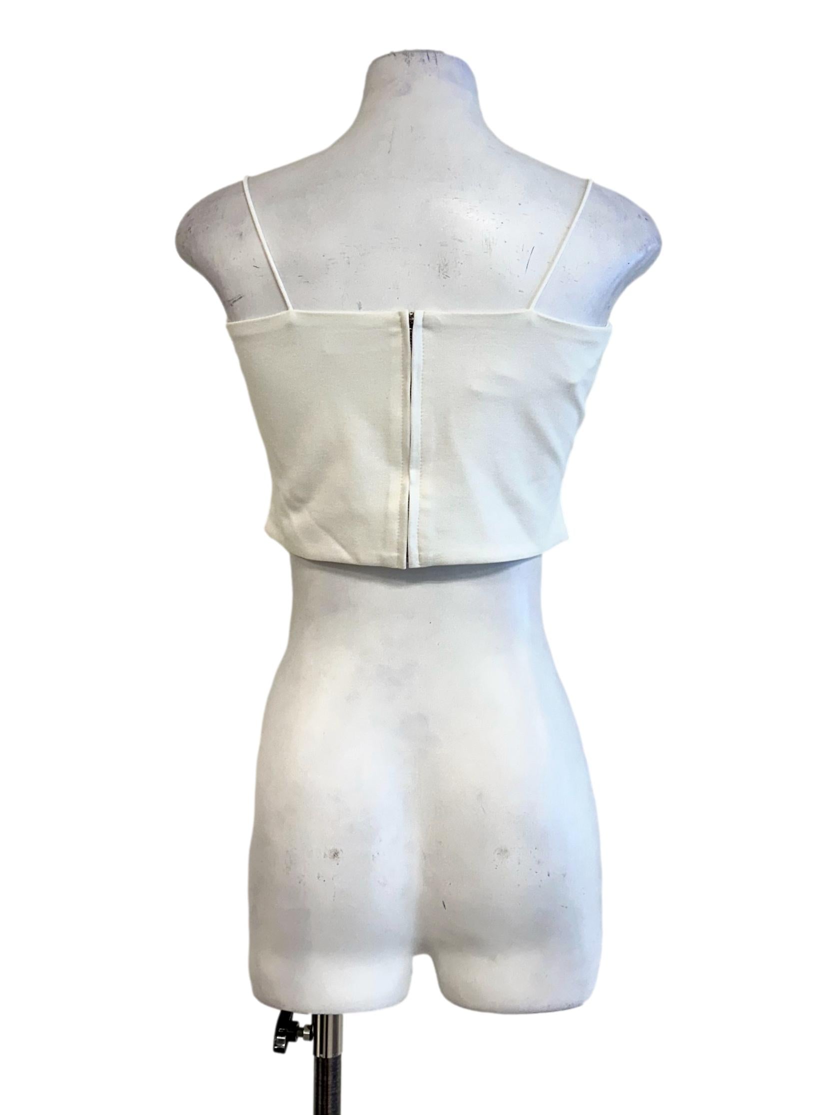Daisy White Padded Spaghetti Straps Top