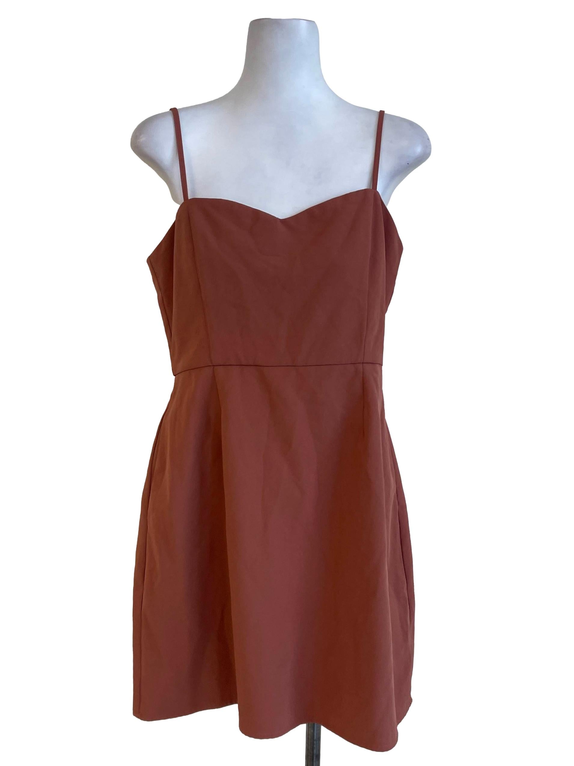 Brick Orange A-Line Dress