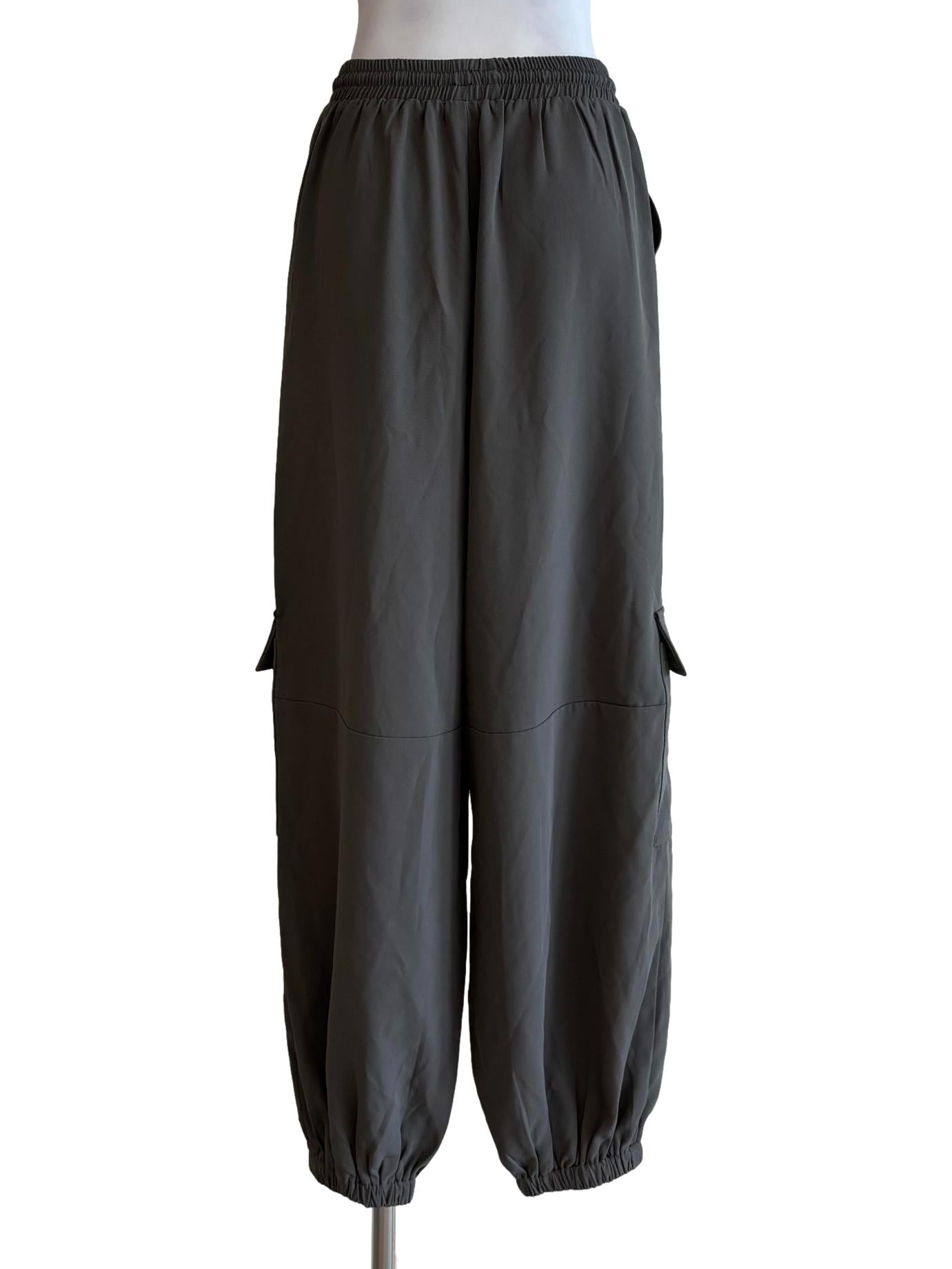 Cement Grey Cargo Joggers