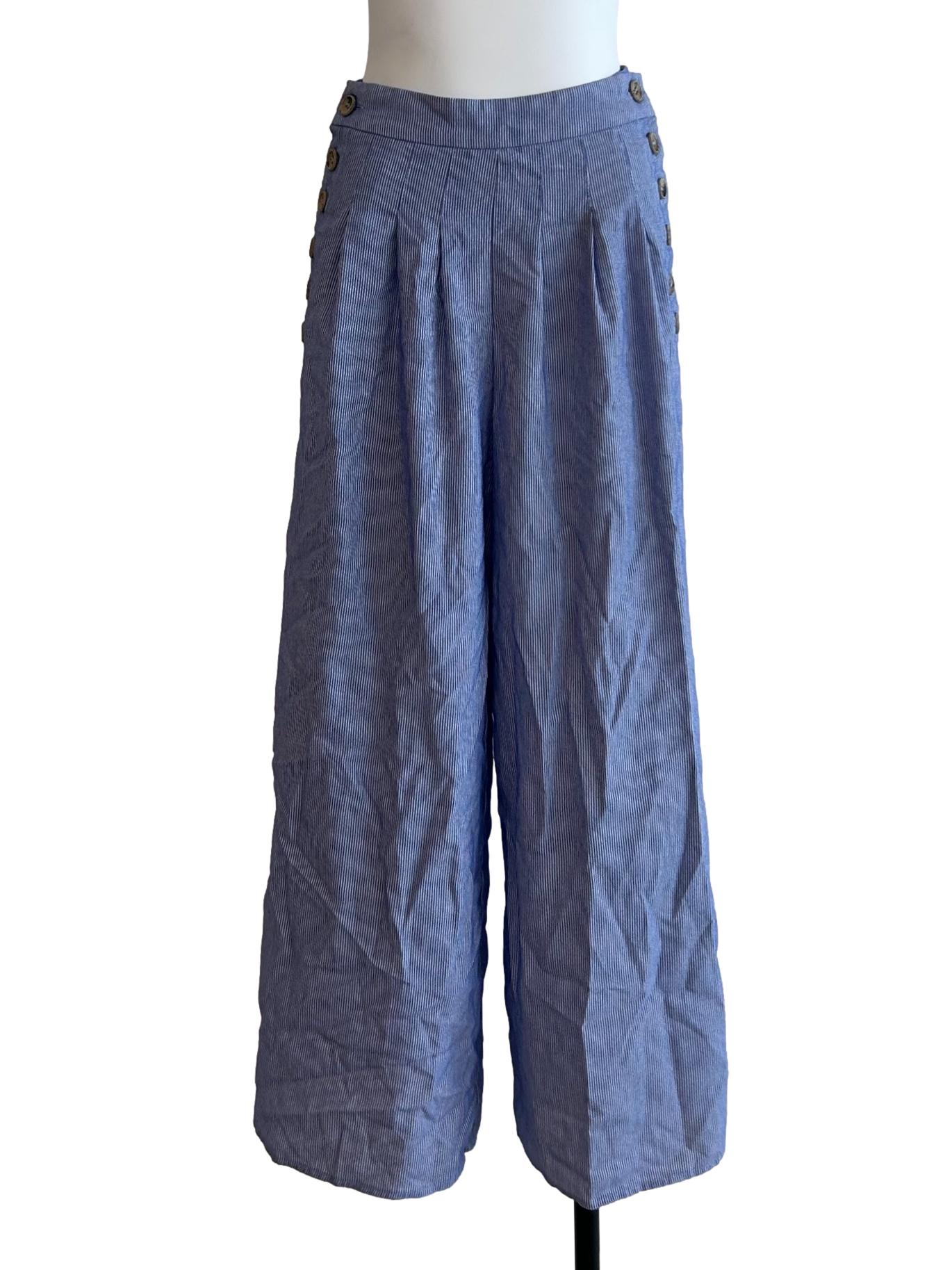 Blue Purple Striped Pants