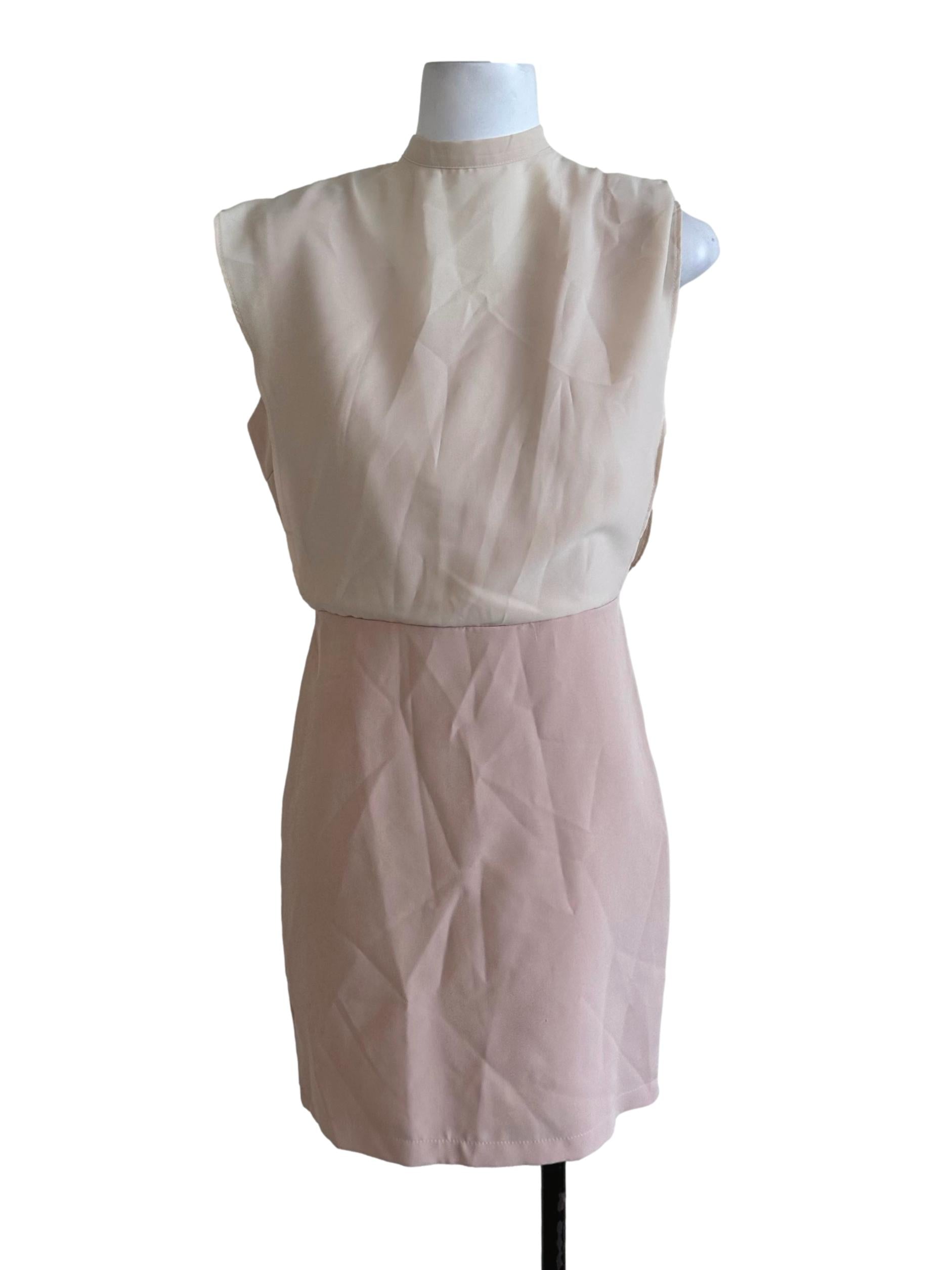 Sepia Beige Plain Dress
