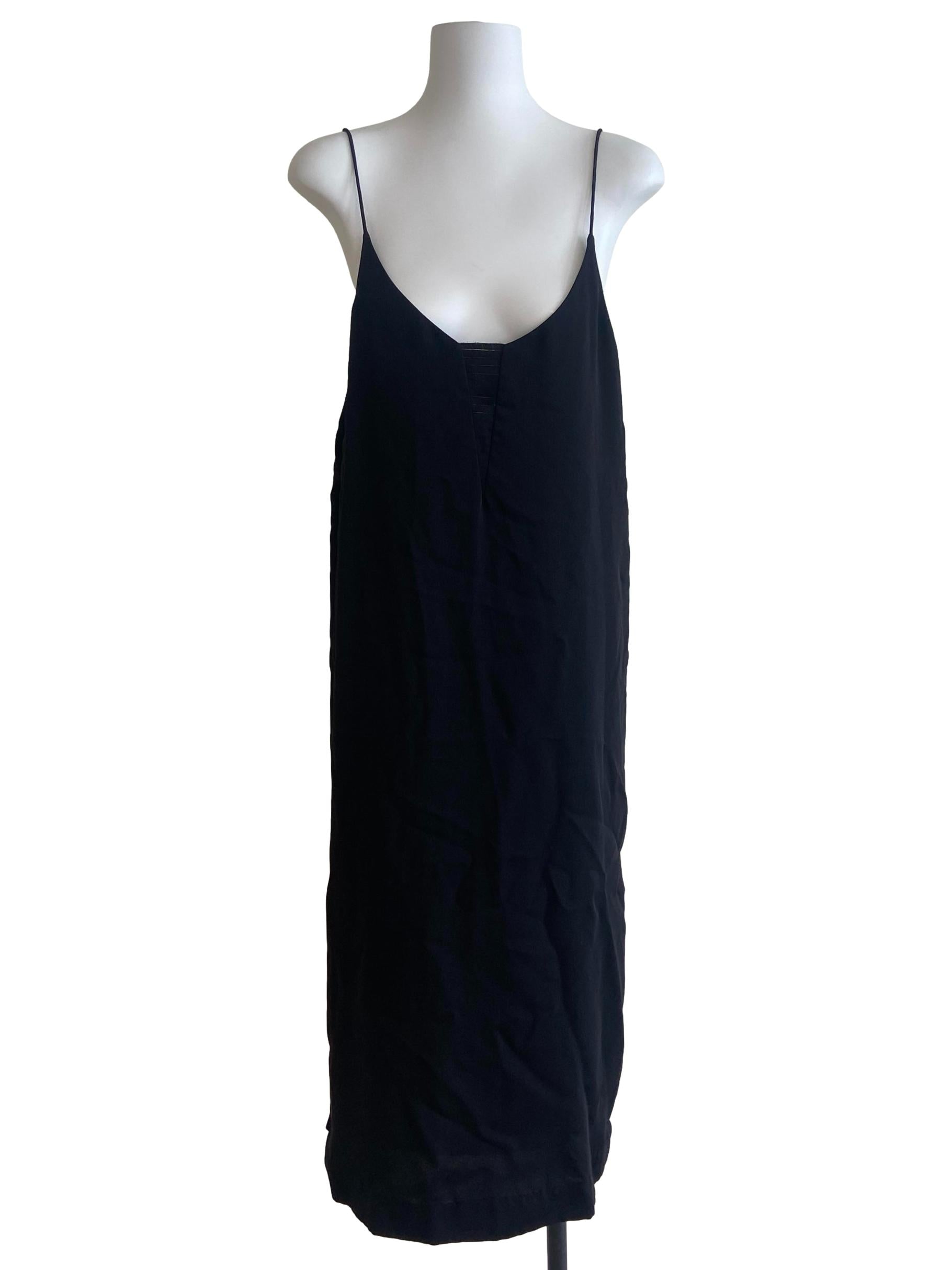 Black Spaghetti Straps Slip Dress