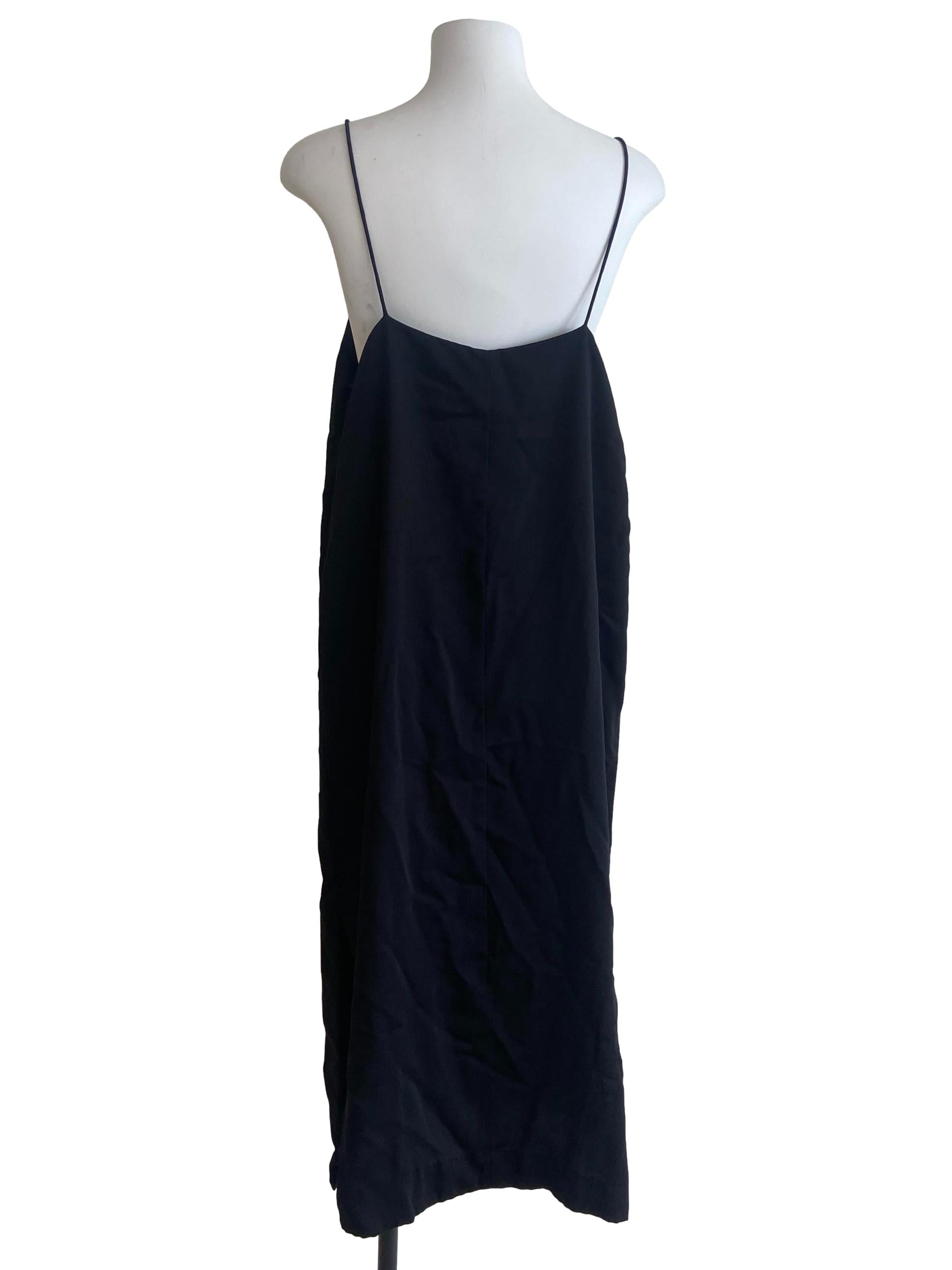Black Spaghetti Straps Slip Dress