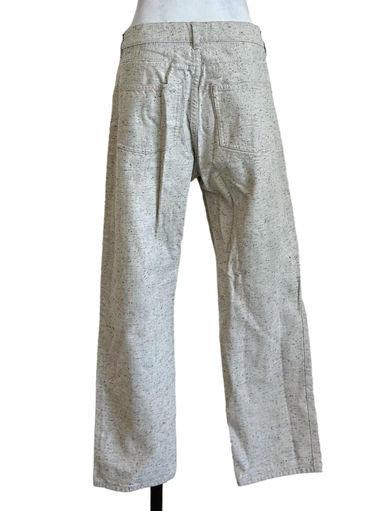 Cloud Grey Melange Straight Leg Jeans