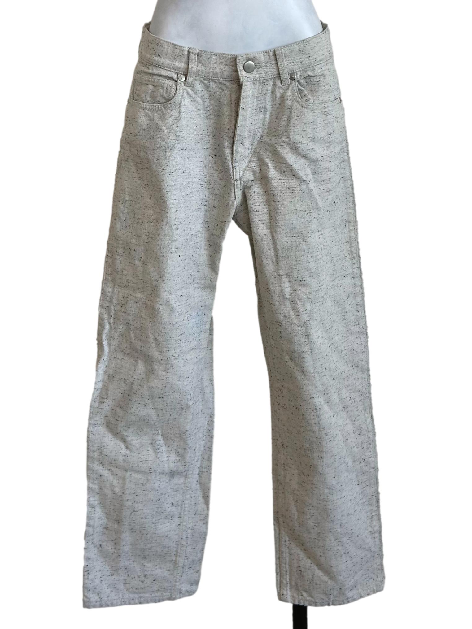 Cloud Grey Melange Straight Leg Jeans