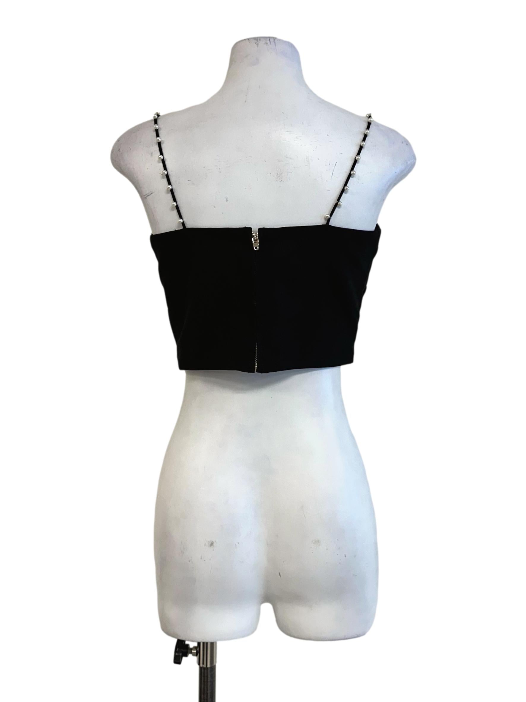 Black Beaded Spaghetti Straps Top