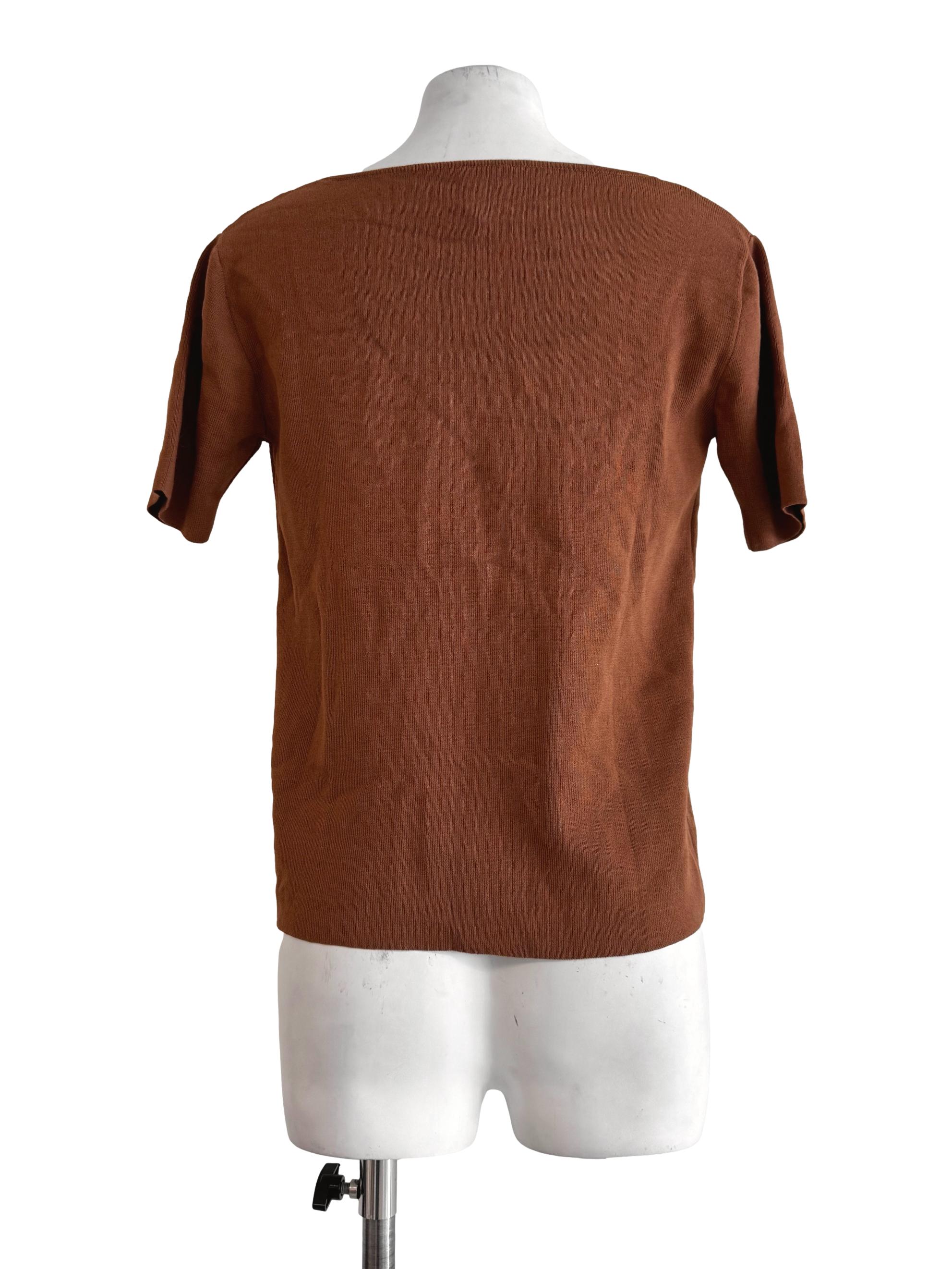 Brick Brown Square Neck Shirt