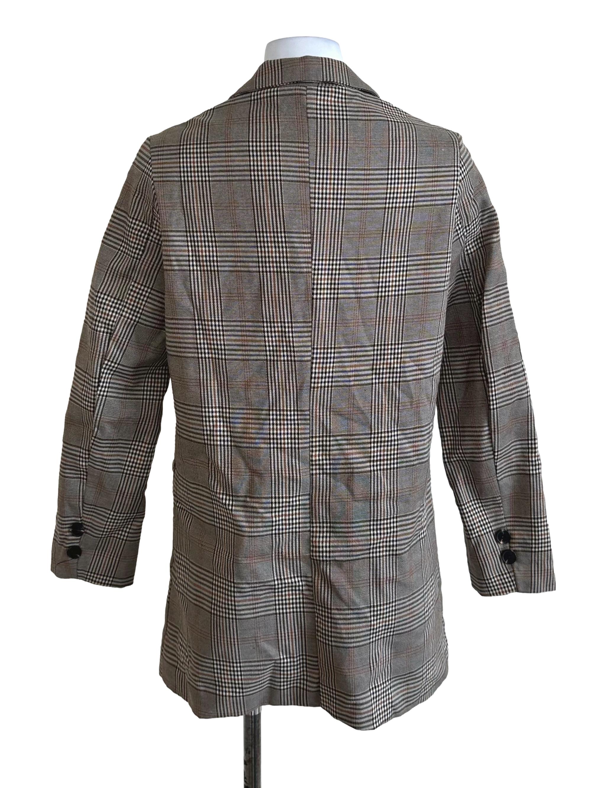 Peanut Brown Plaid Blazer