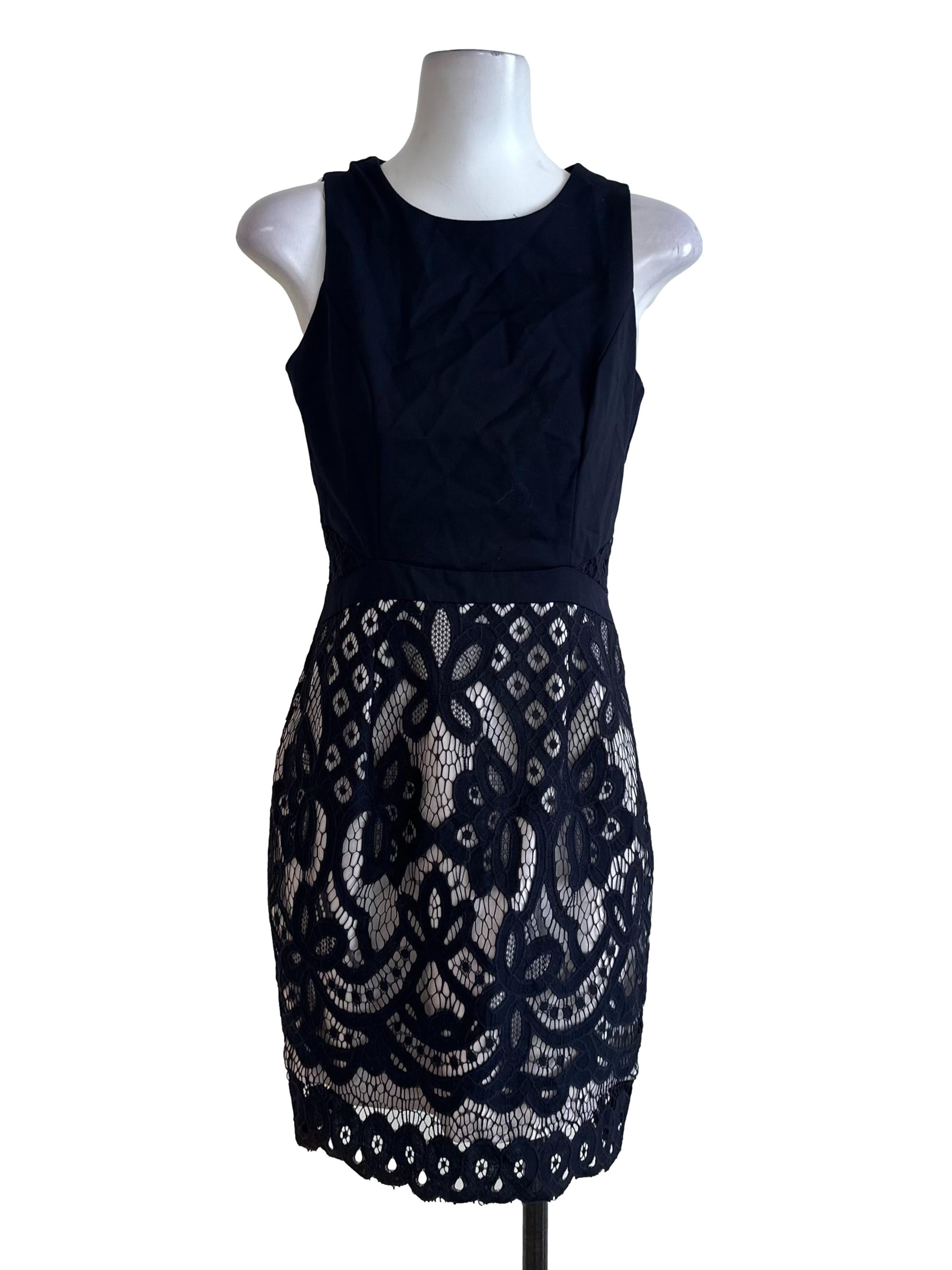Midnight Blue Lace Sleeveless Slit Dress