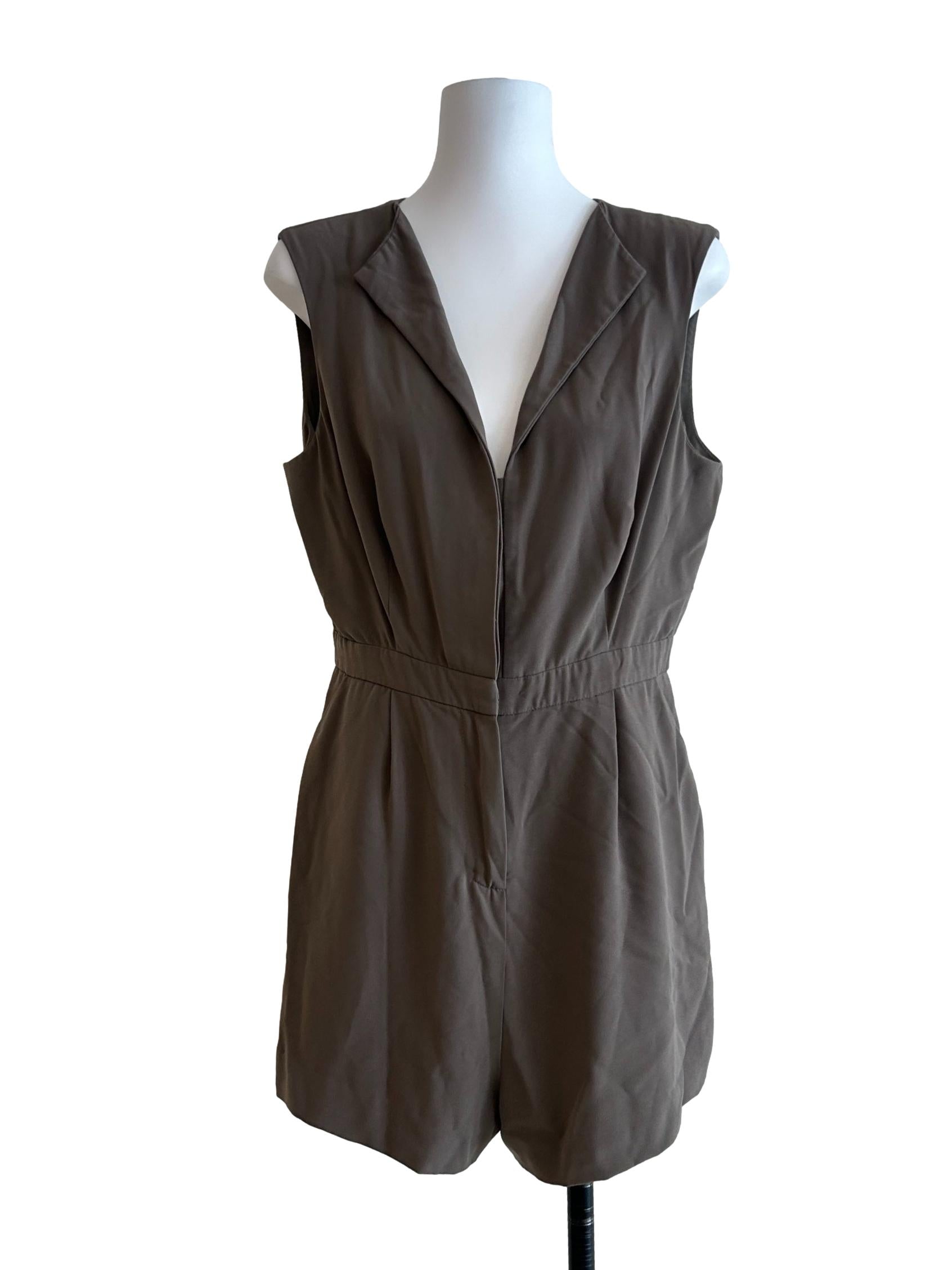 Peanut Brown Sleeveless Rompers