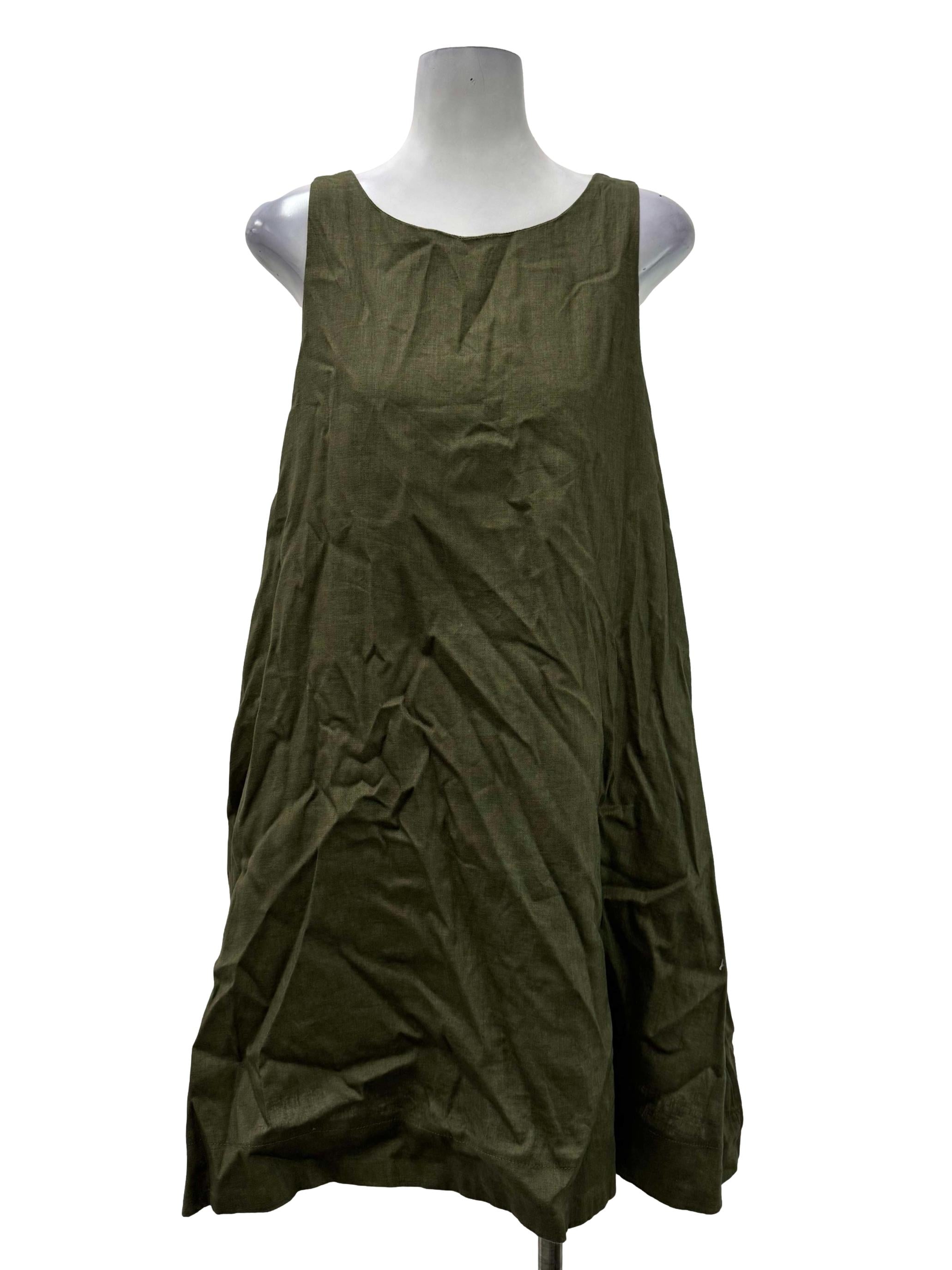 Army Green Sabrina Neckline Dress