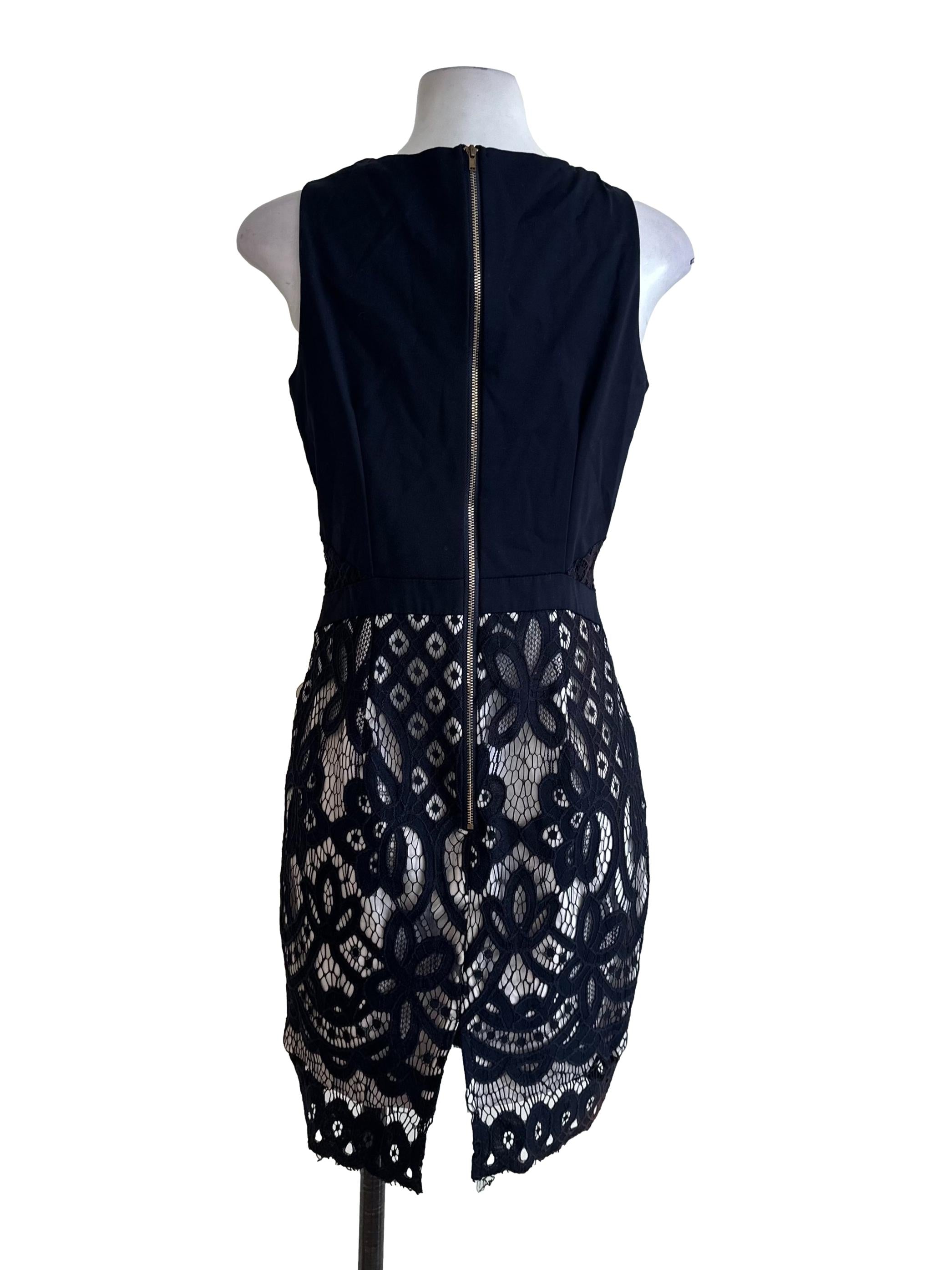 Midnight Blue Lace Sleeveless Slit Dress