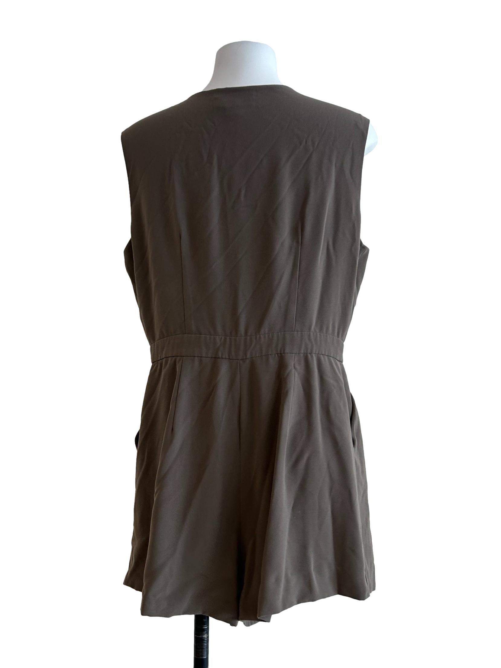 Peanut Brown Sleeveless Rompers