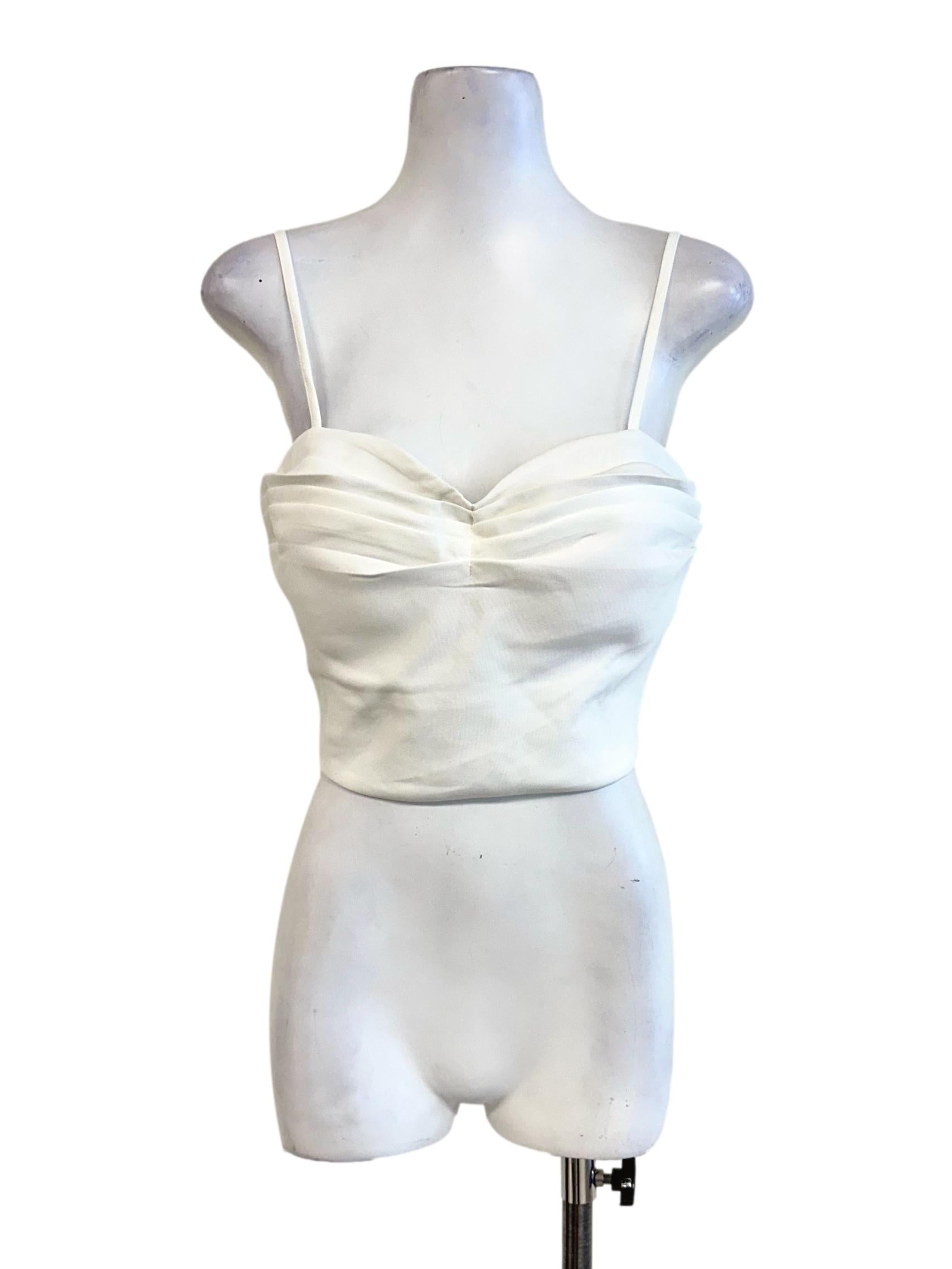 Daisy White Padded Sleeveless Top
