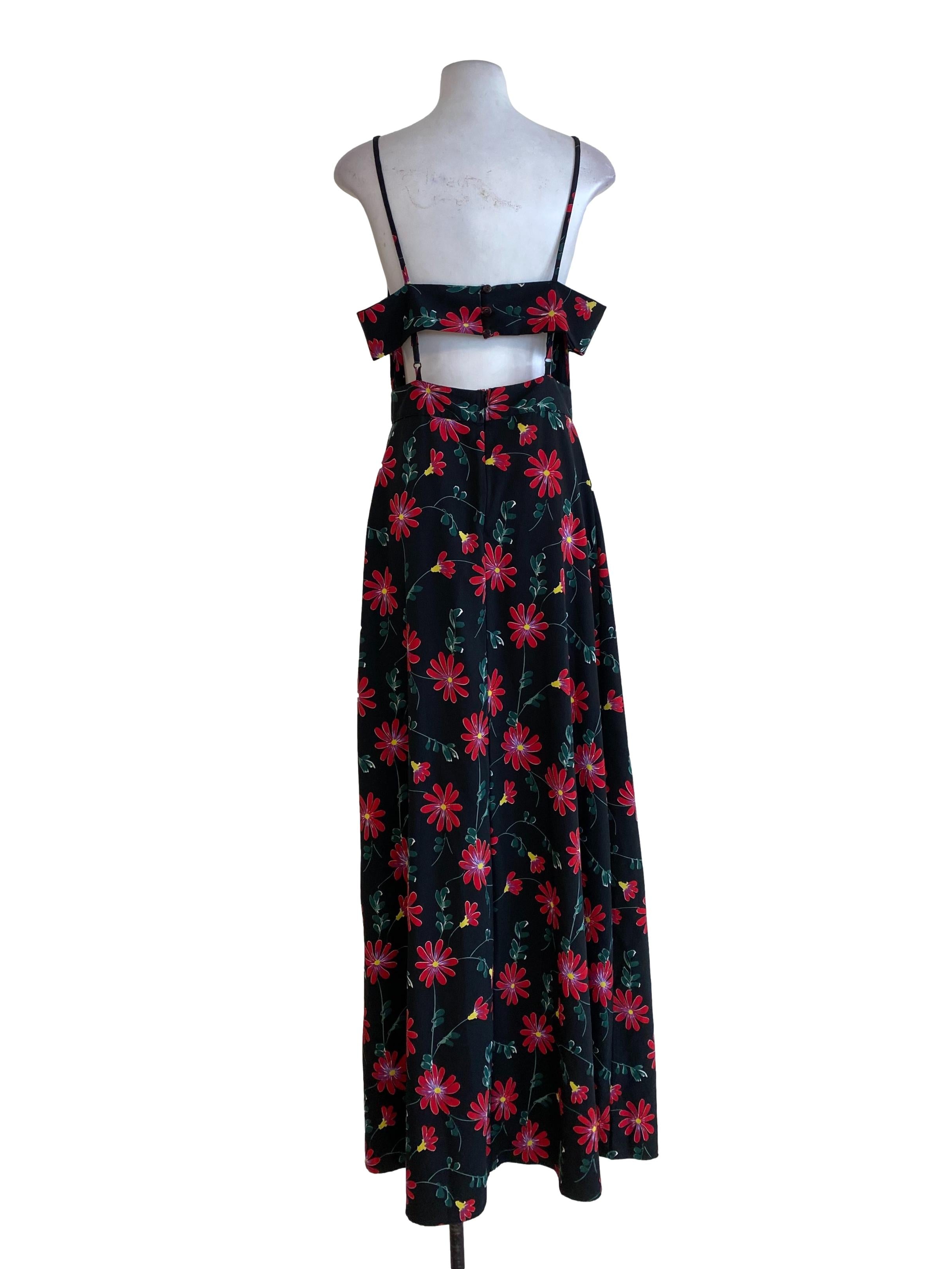 Black Floral Slip Dress