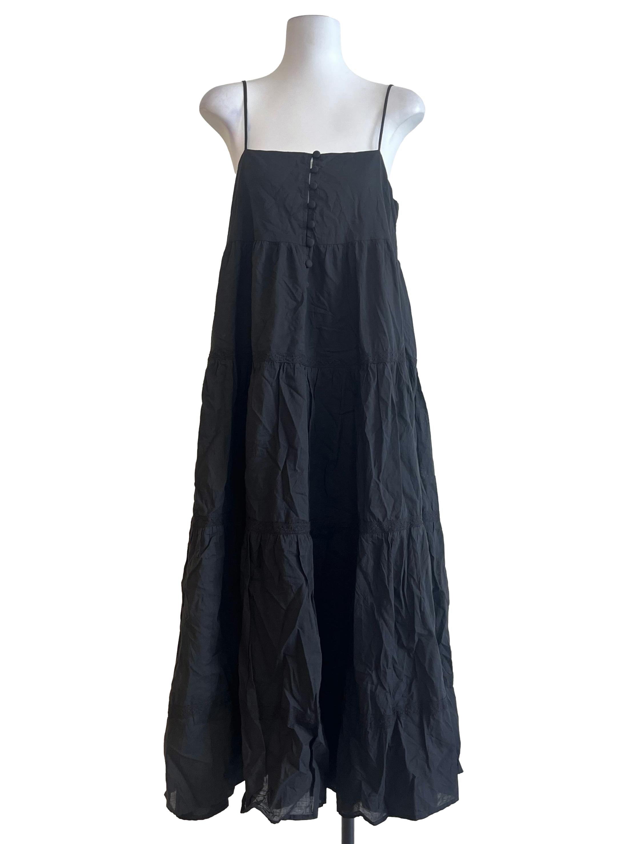 Pitch Black Spaghetti Strap Maxi Dress