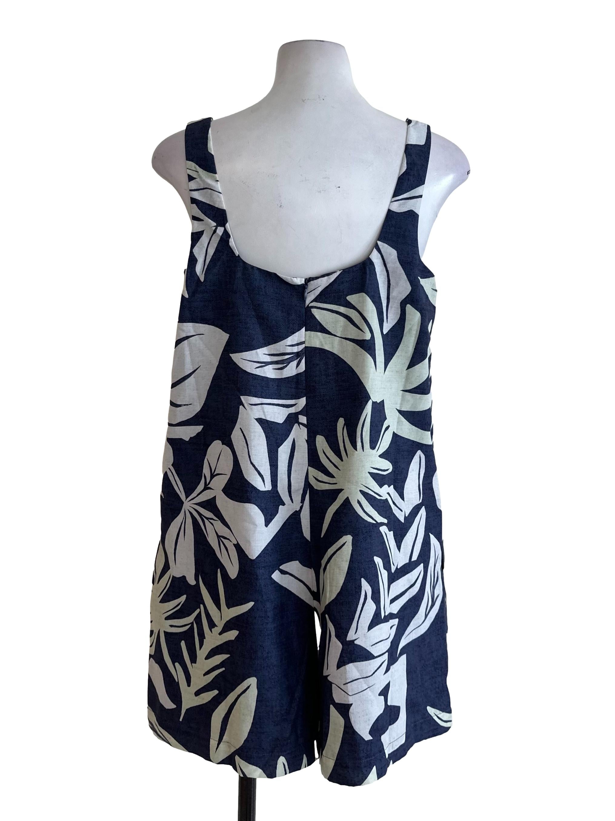 Peacock Blue Pattern Square Neck Rompers