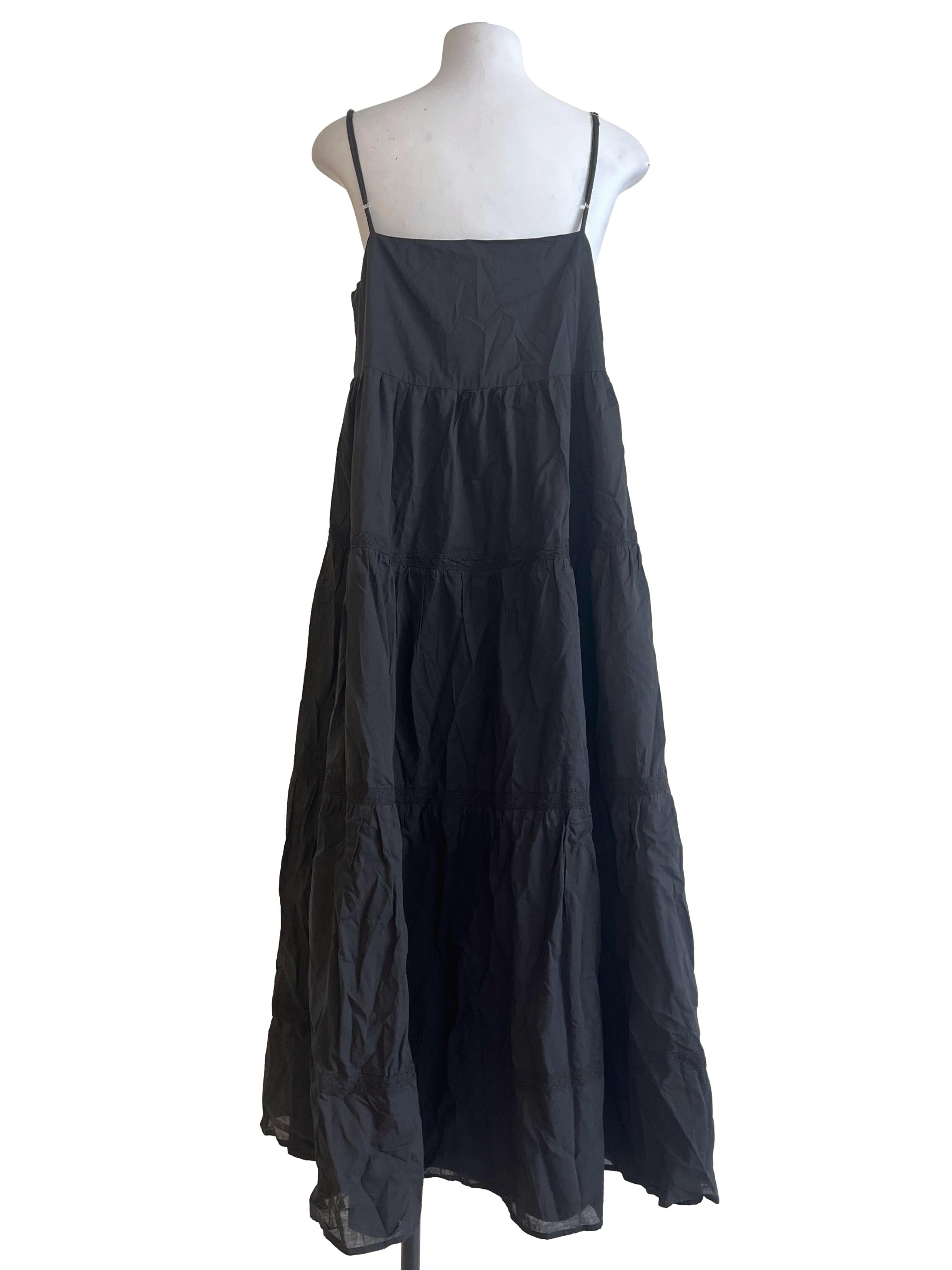 Pitch Black Spaghetti Strap Maxi Dress