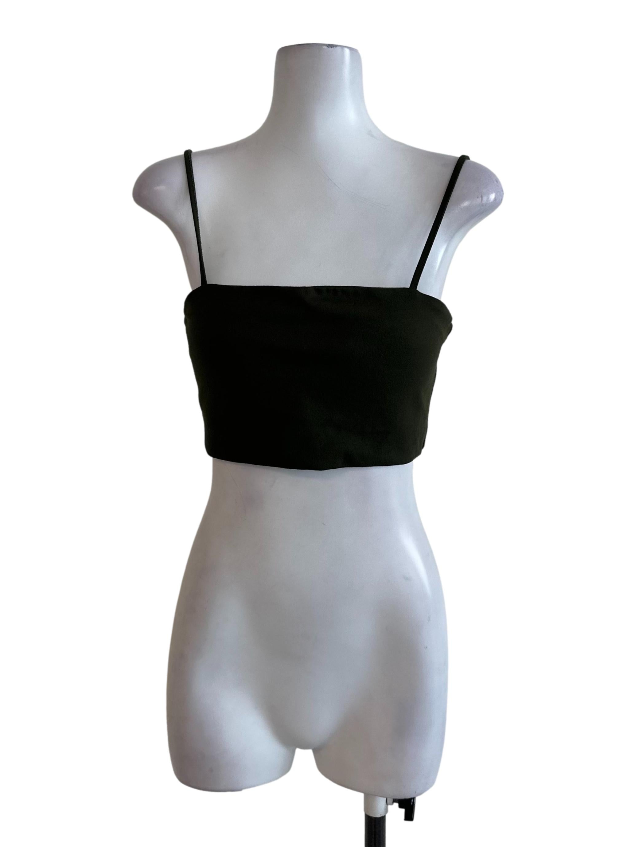 Moss Green Square Neck Crop Top