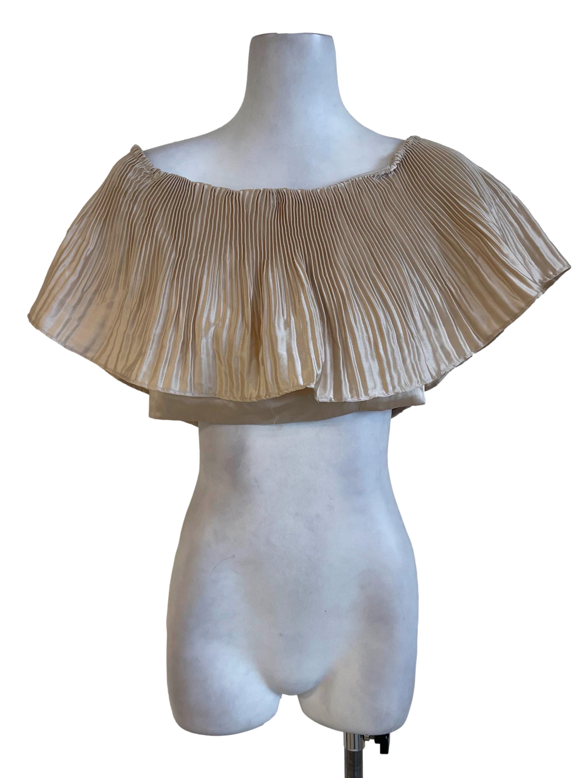 Parmesan Brown Girdle Crop Top