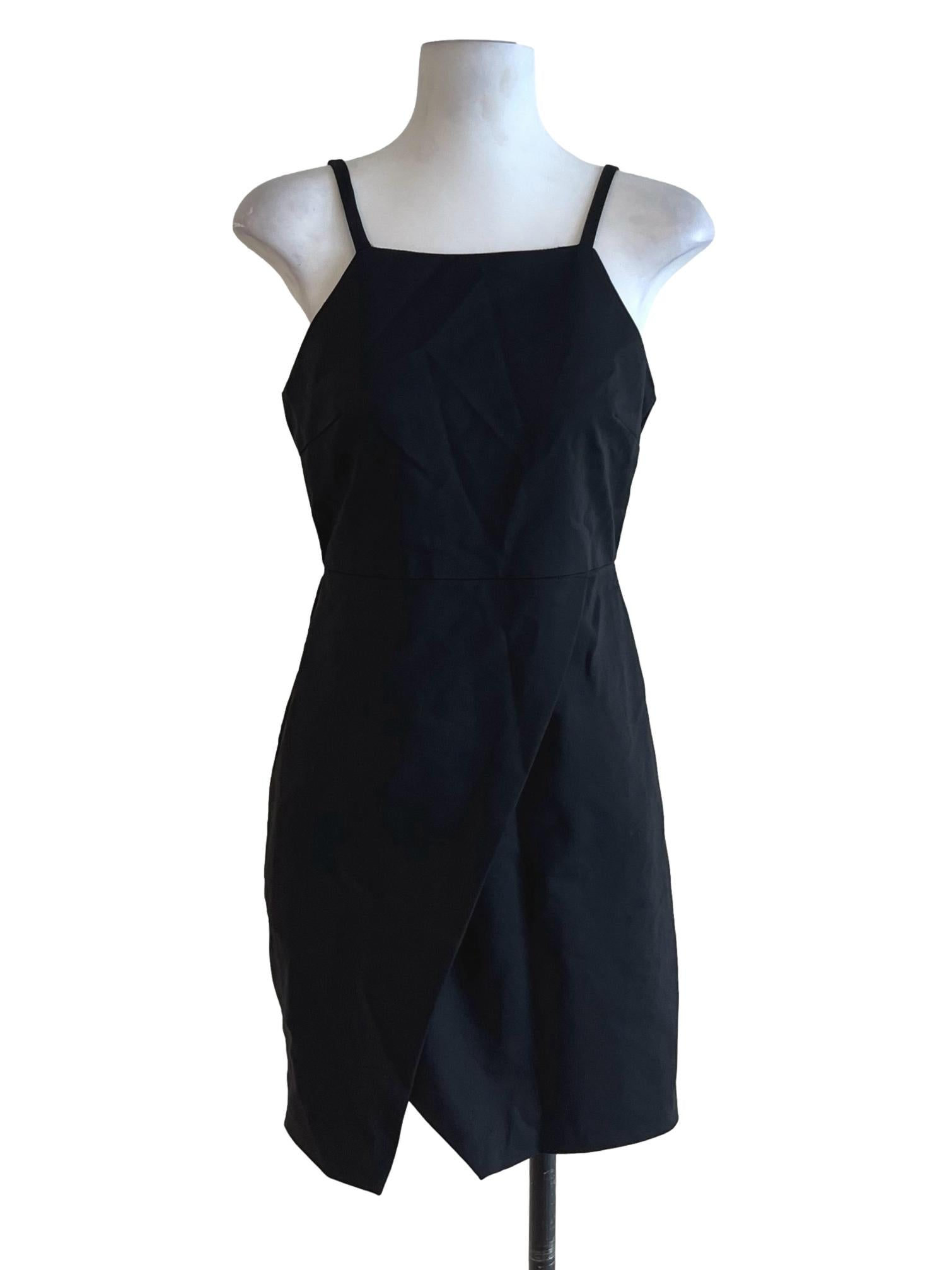Black Spaghetti Strap A-Line Dress