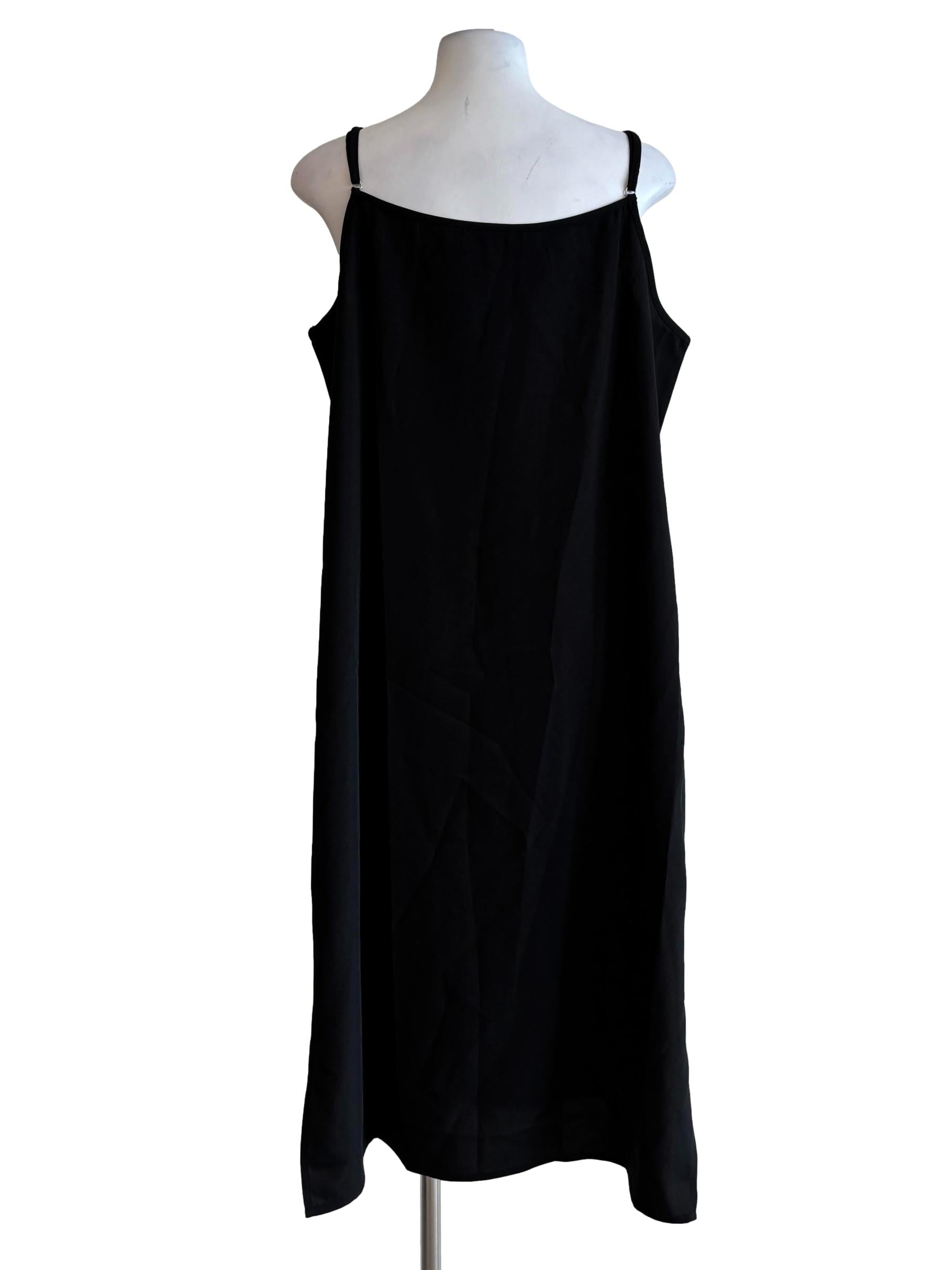 Black Spaghetti Strap Flared Dress