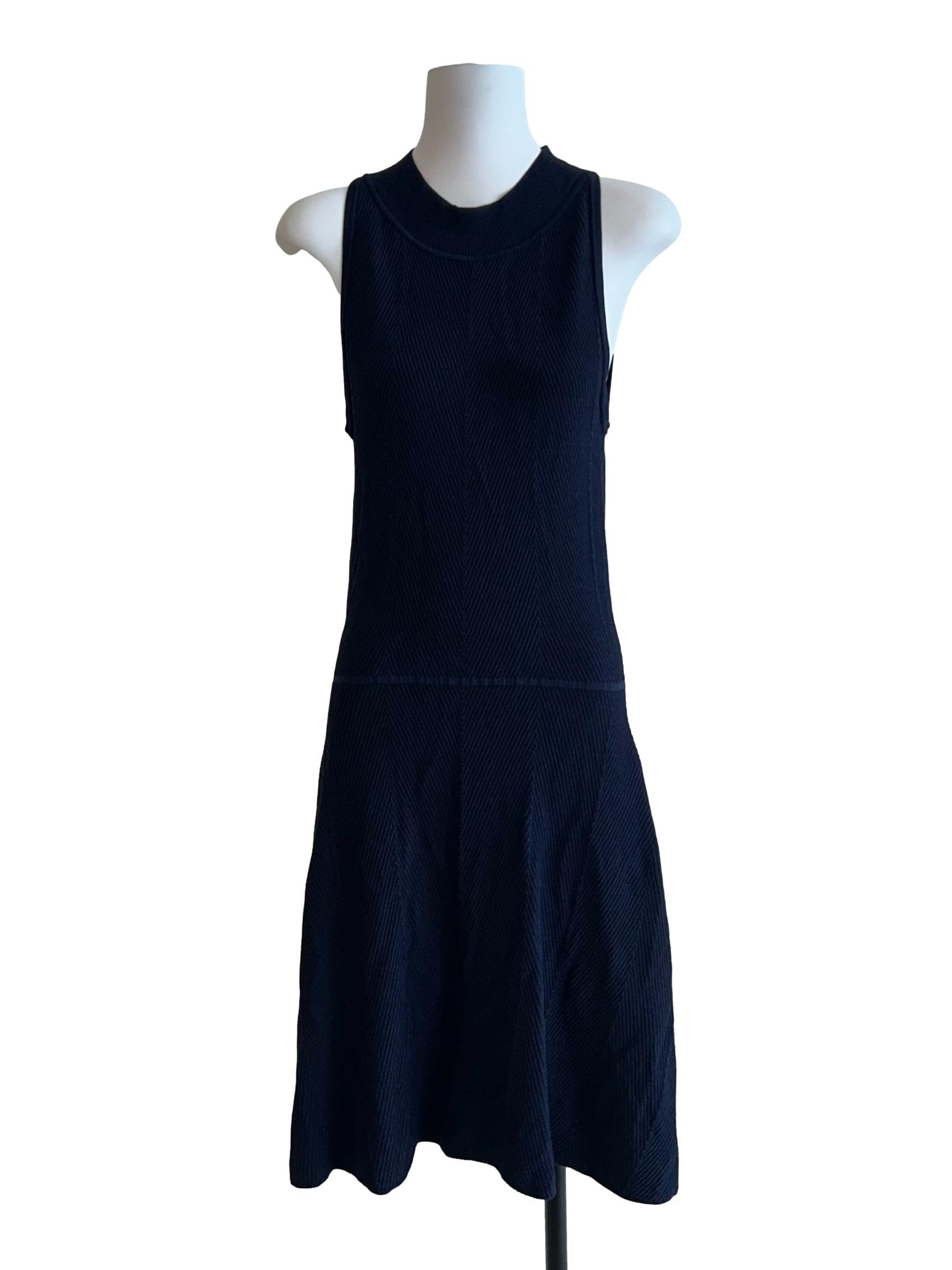 Indigo Blue Rib Knit Halter Dress