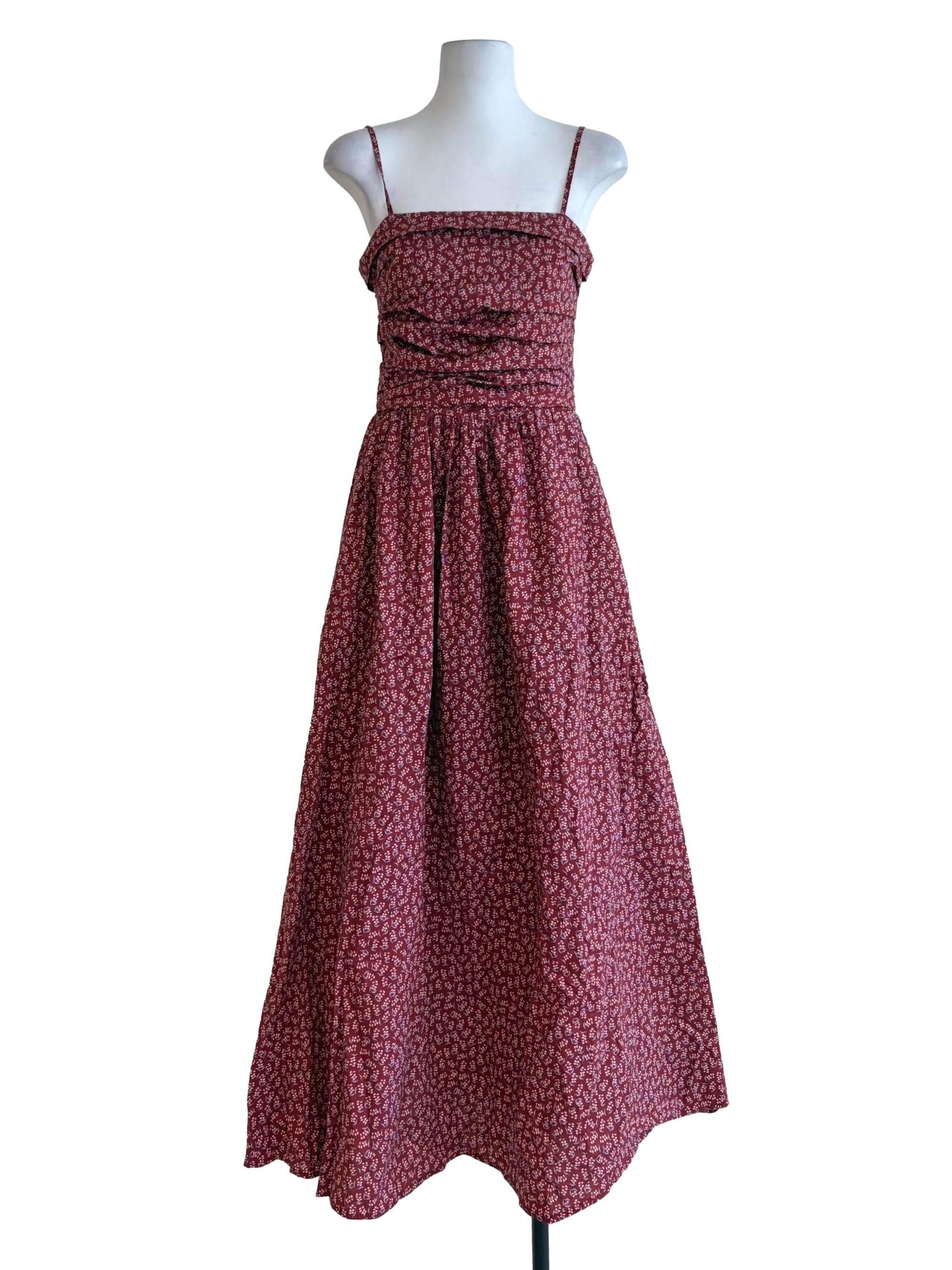 Cherry Red Flower Printed Sun Dress