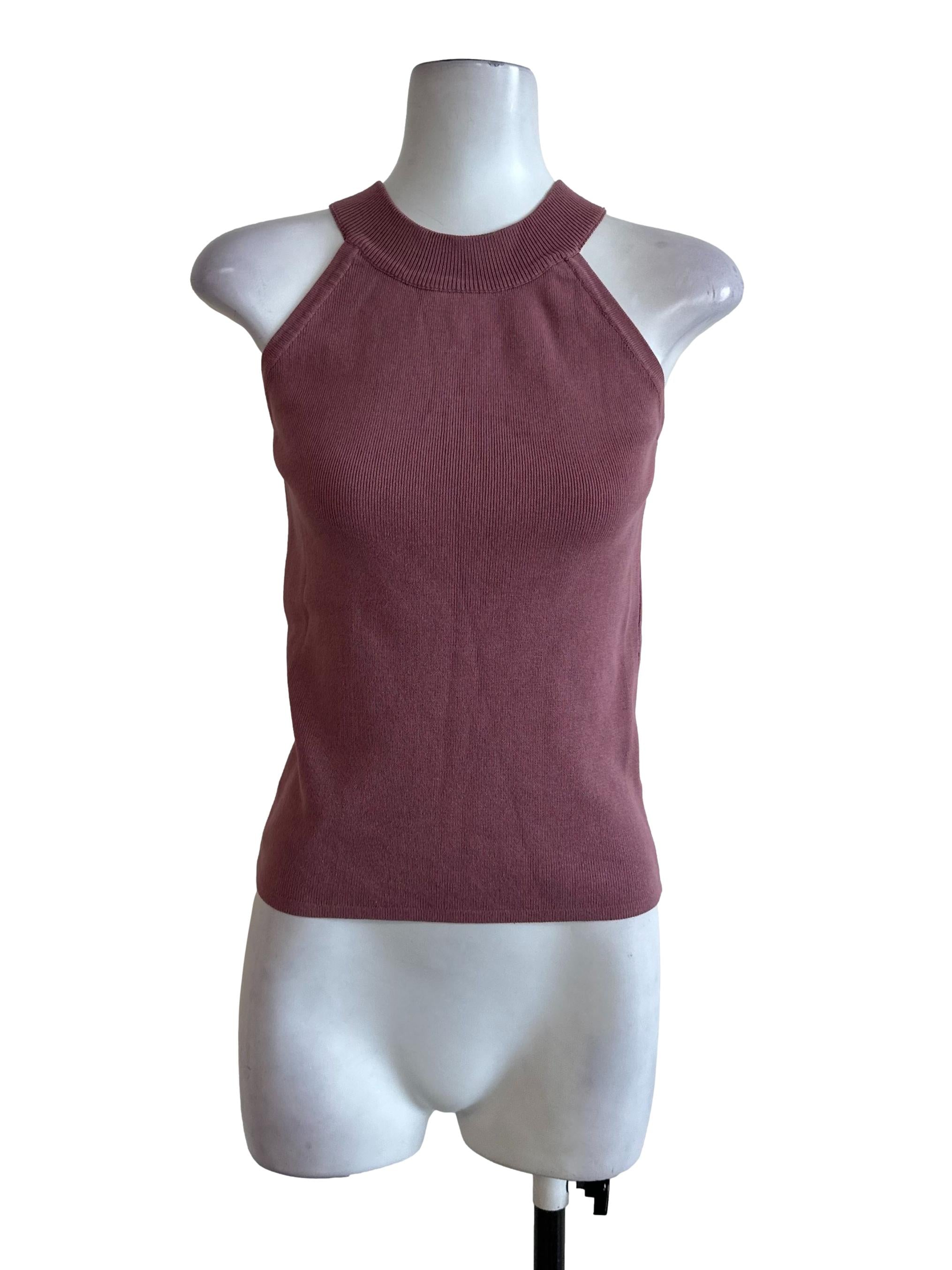 Dusty Pink Knit Halter Top