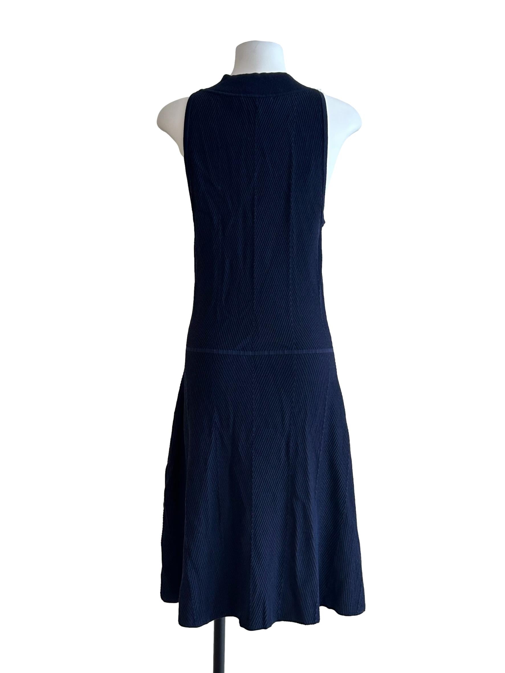 Indigo Blue Rib Knit Halter Dress