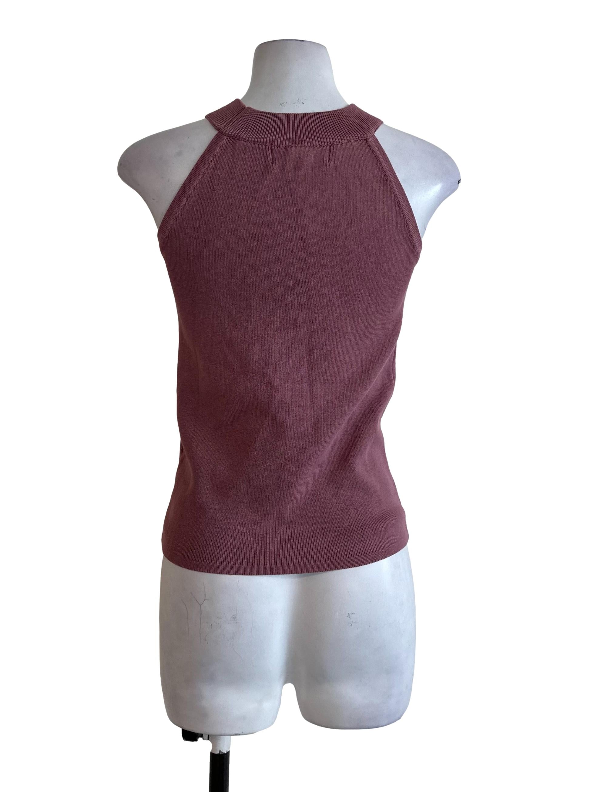 Dusty Pink Knit Halter Top