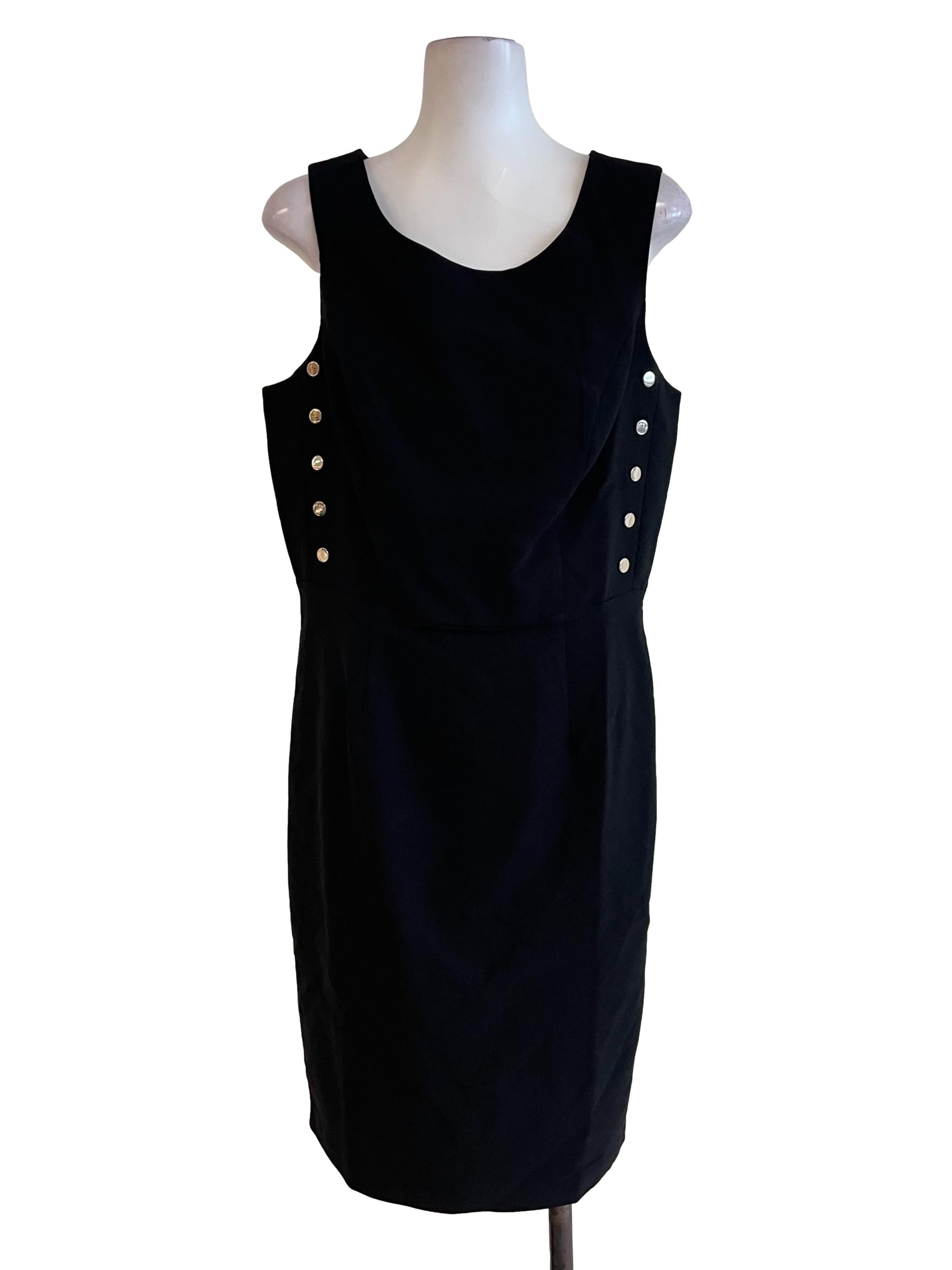 Black Square Neck Midi Dress