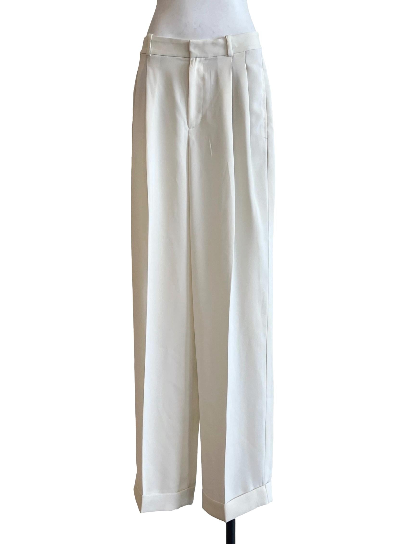 Pearl White Wide Leg Pants