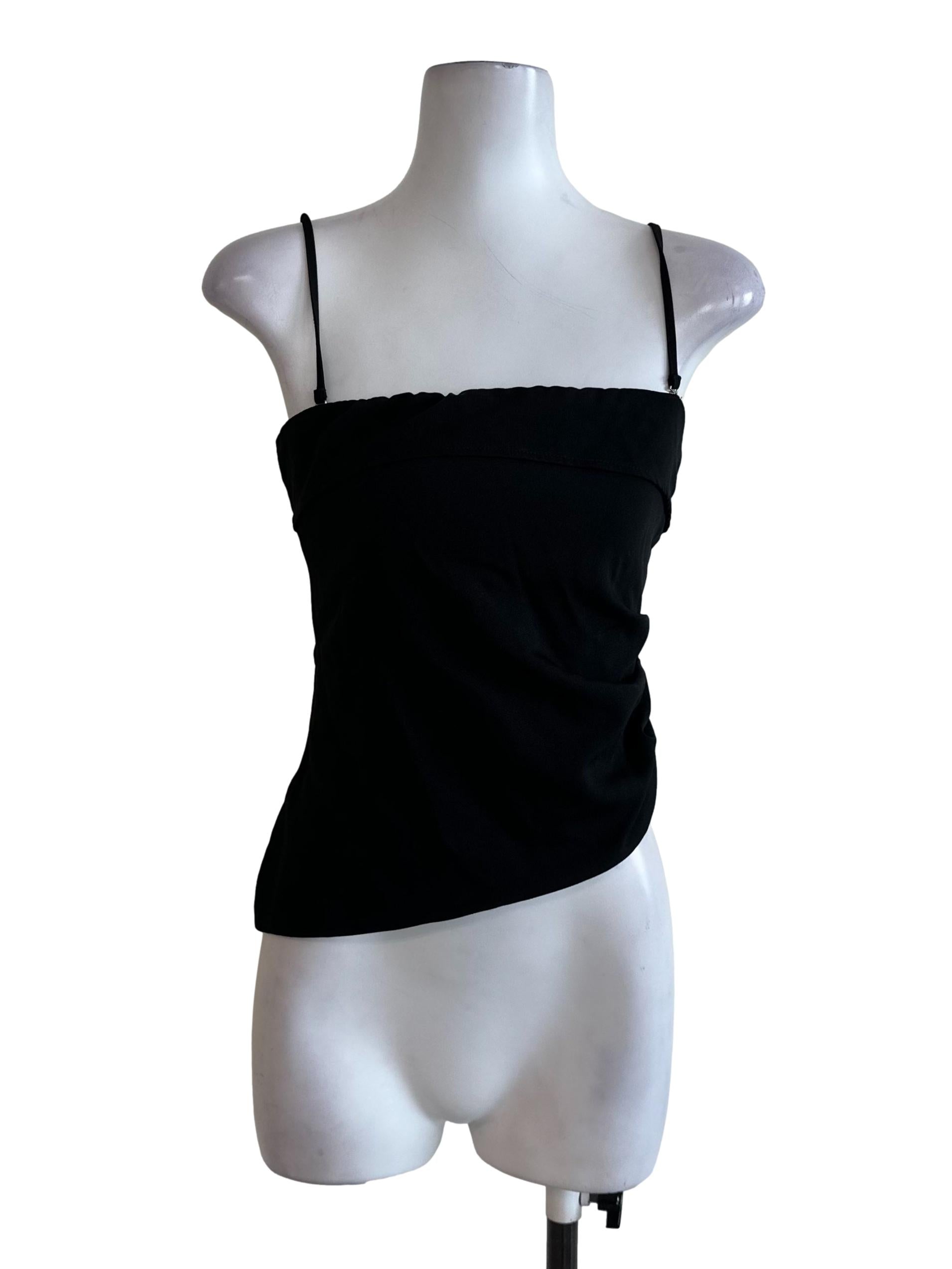 Raven Black Drape Asymmetric Top