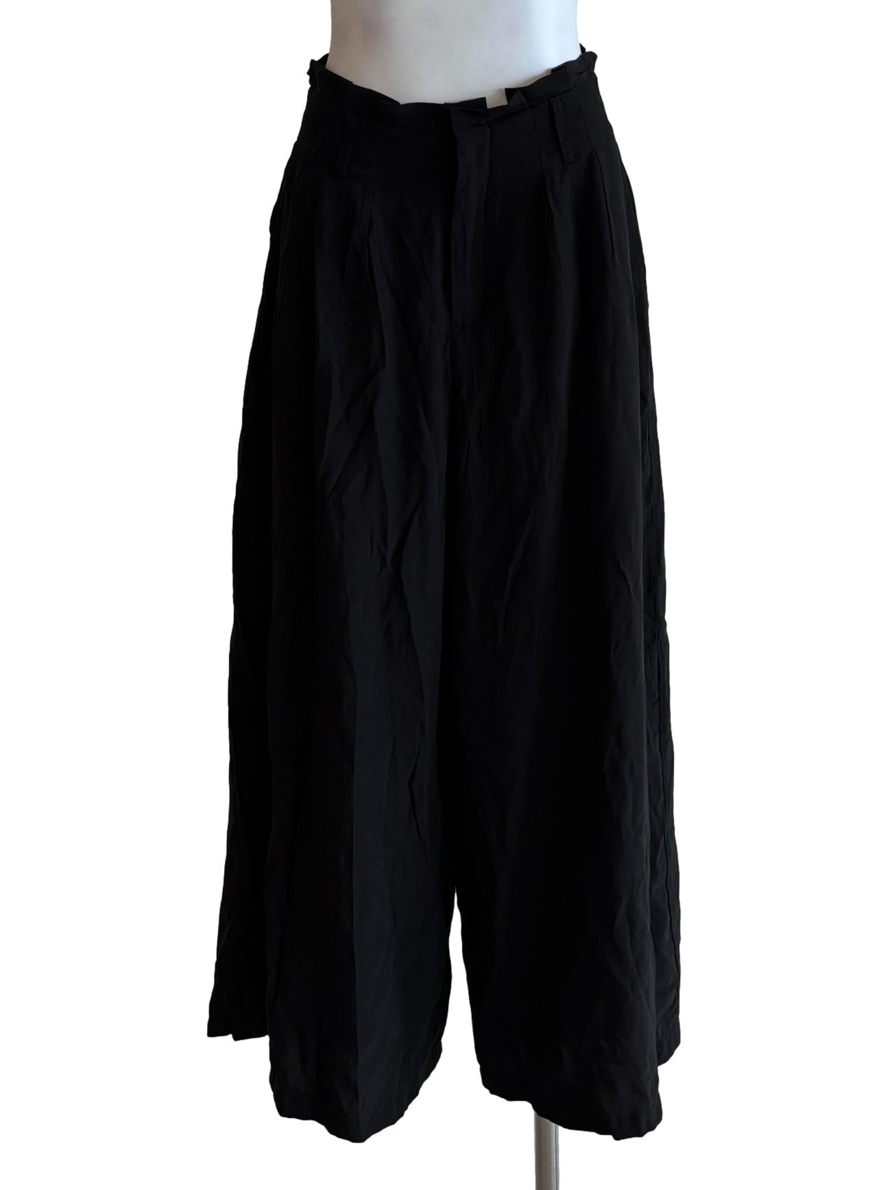 Night Black Relaxed Wide Pants