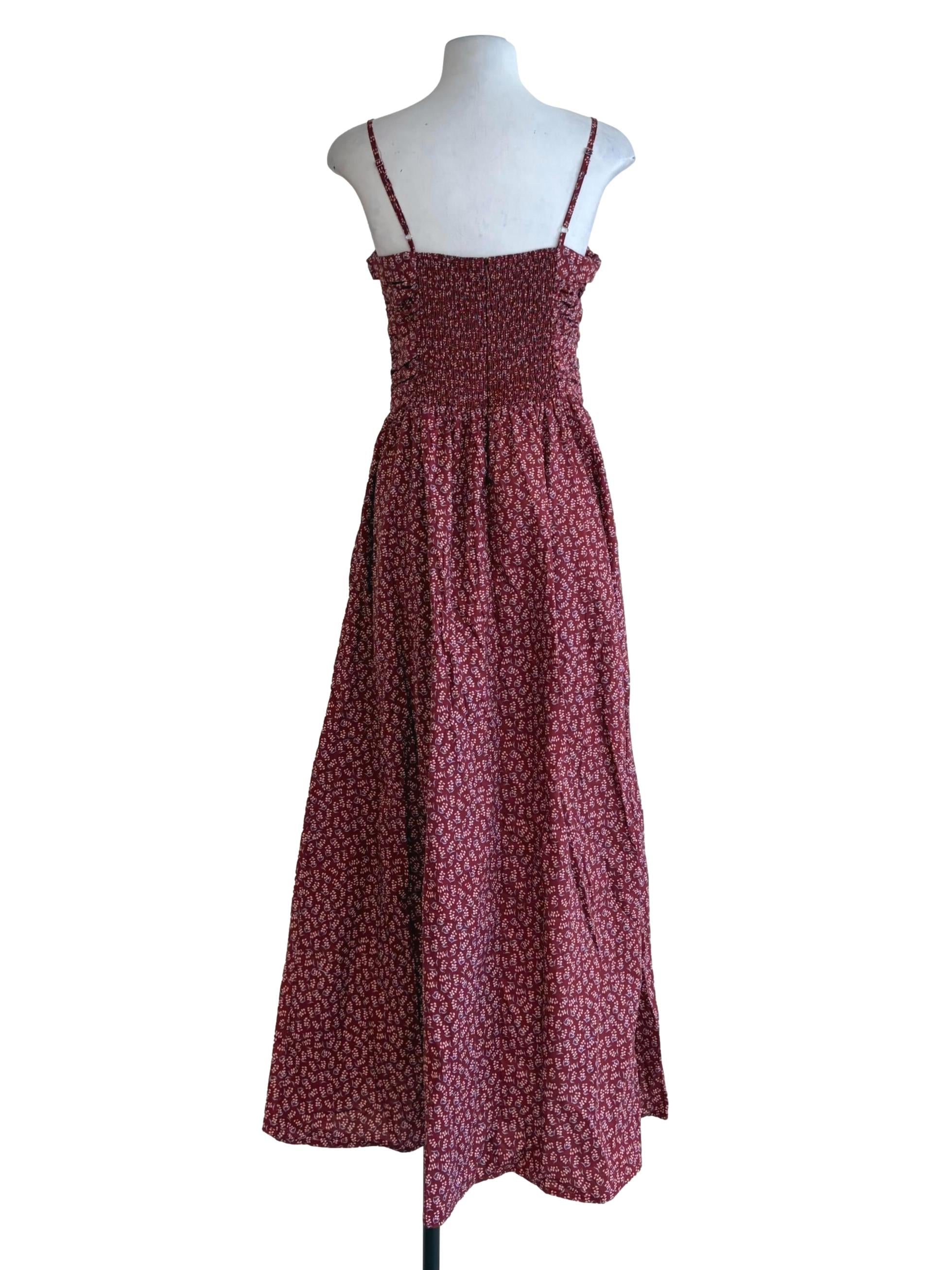 Cherry Red Flower Printed Sun Dress