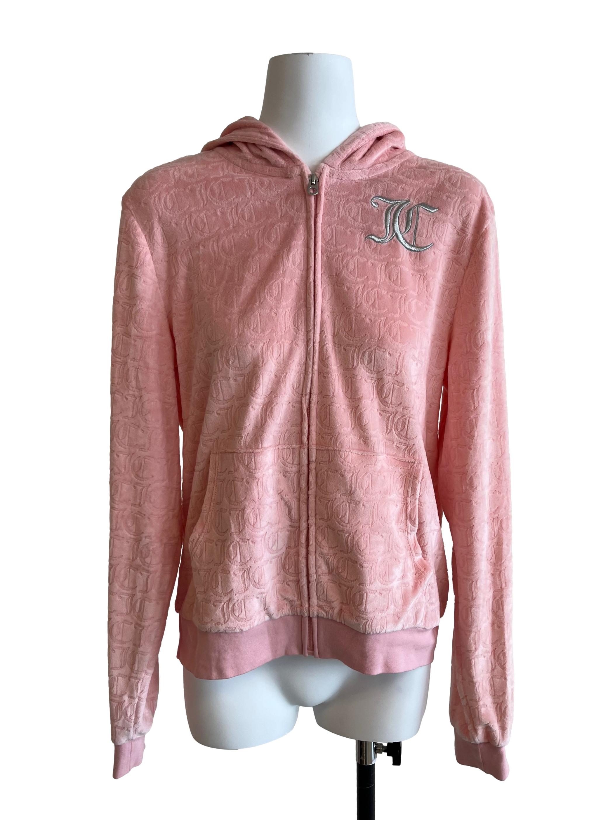 Pink Velvet Monogram Hoodie