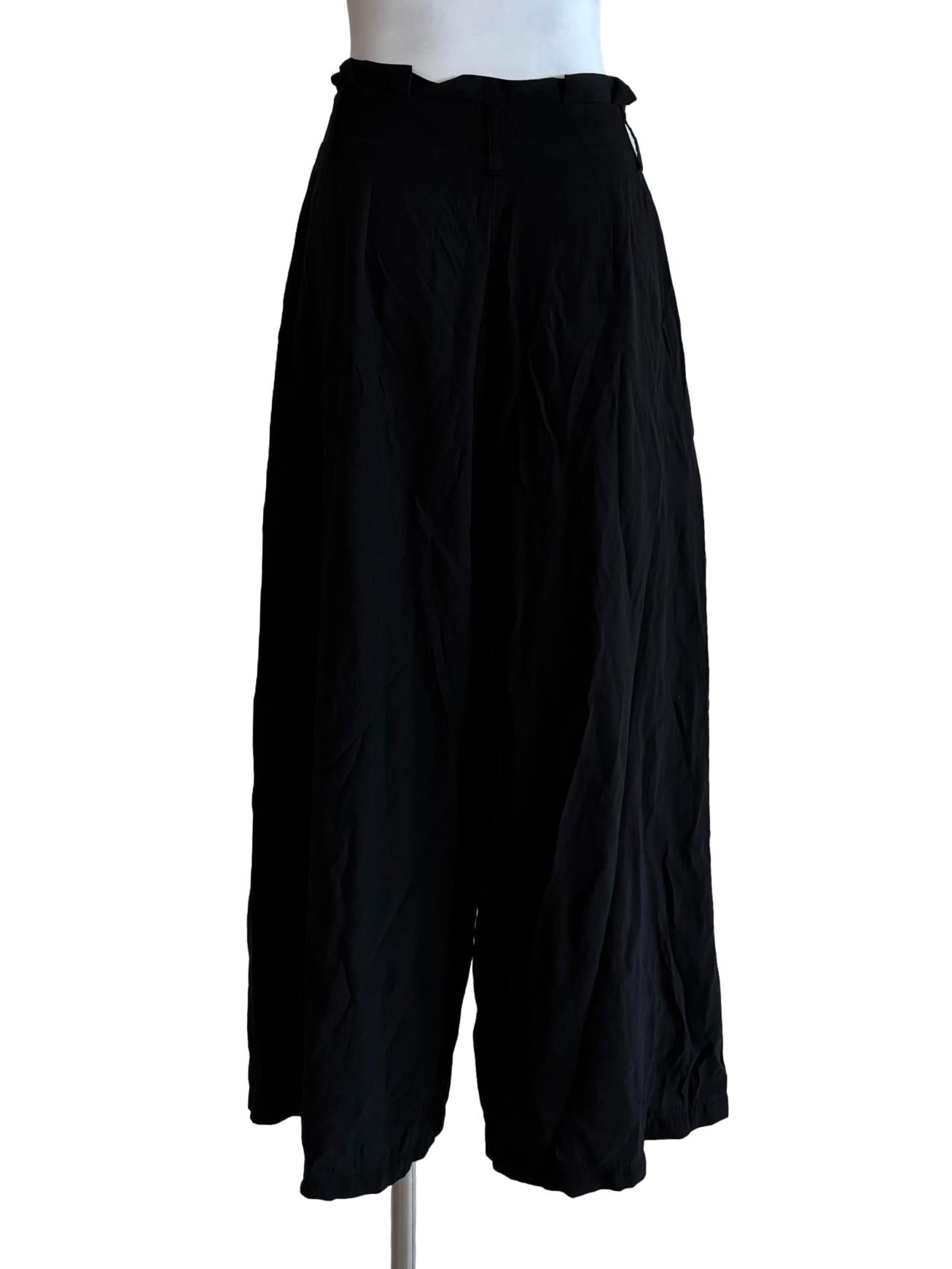 Night Black Relaxed Wide Pants