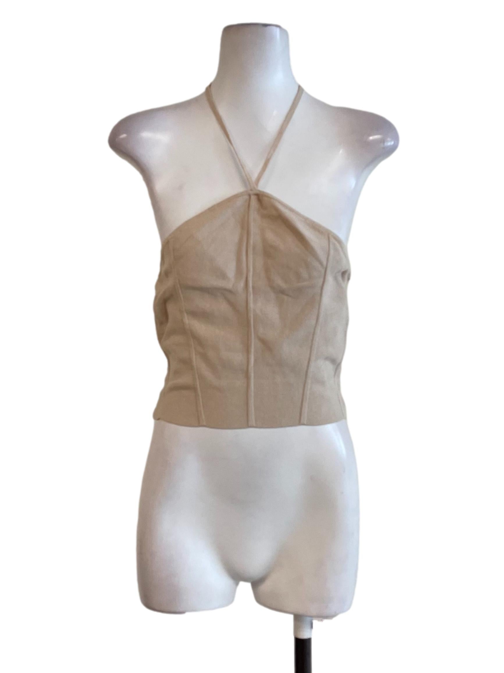 Parchment Halter Neck Mini Top