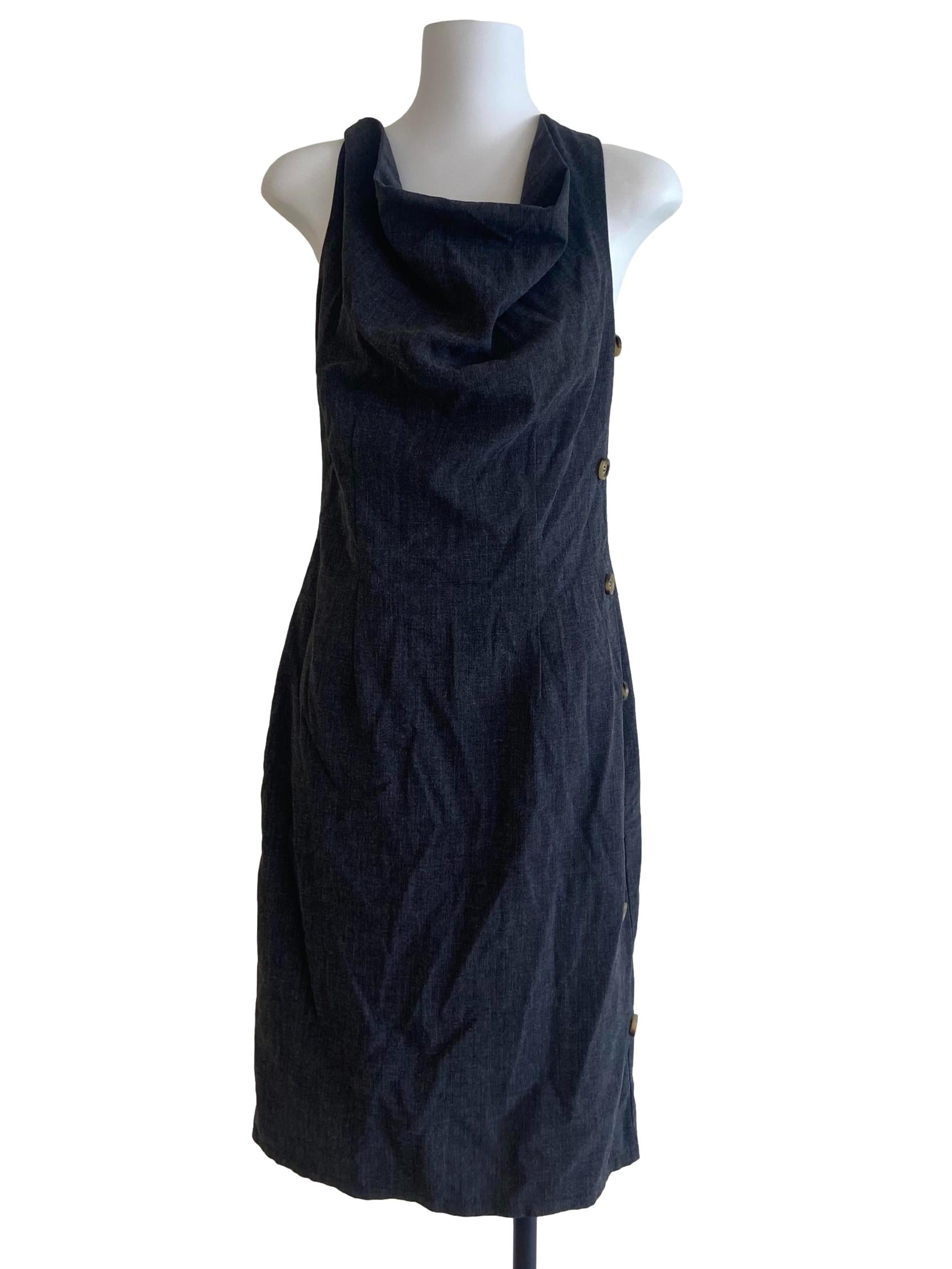 Pebble Grey Sleeveless Shift Dress