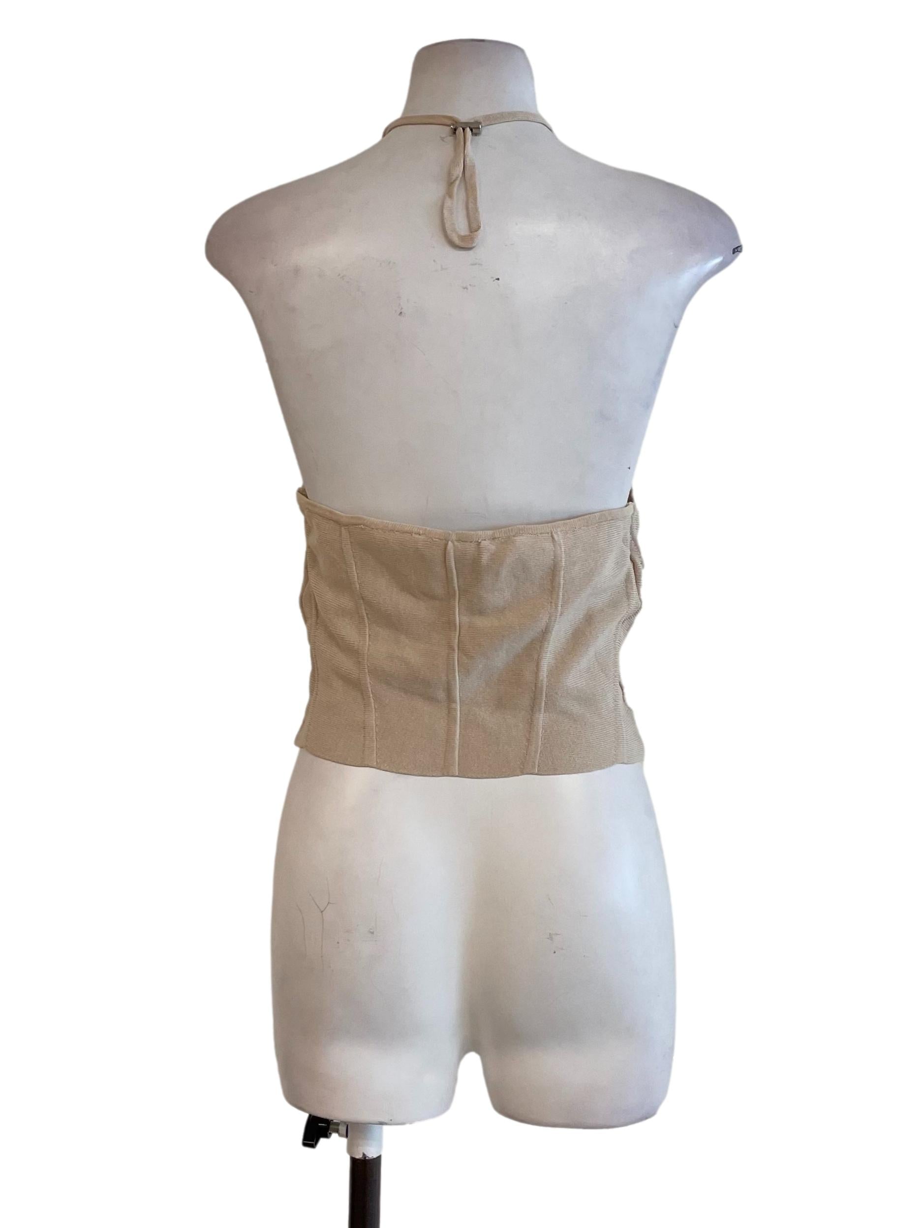 Parchment Halter Neck Mini Top