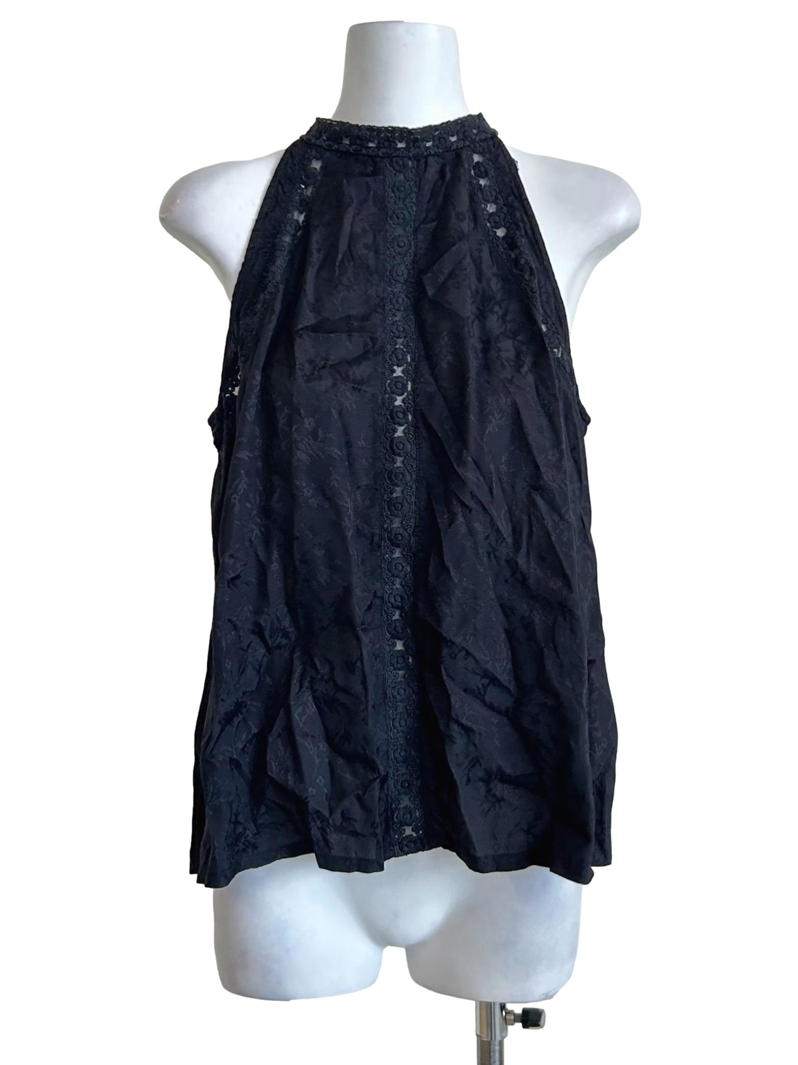Black Halter Neck Lace Camisole