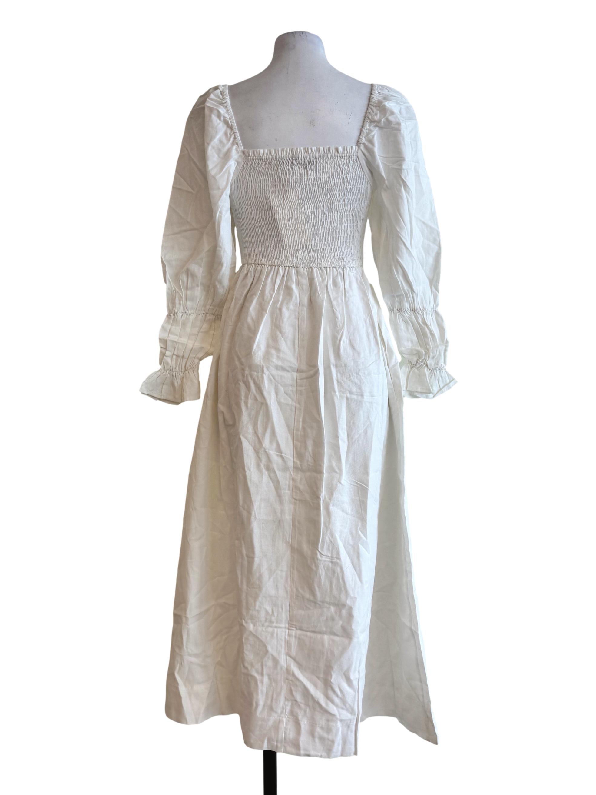 Pure White Long Sleeve Dress