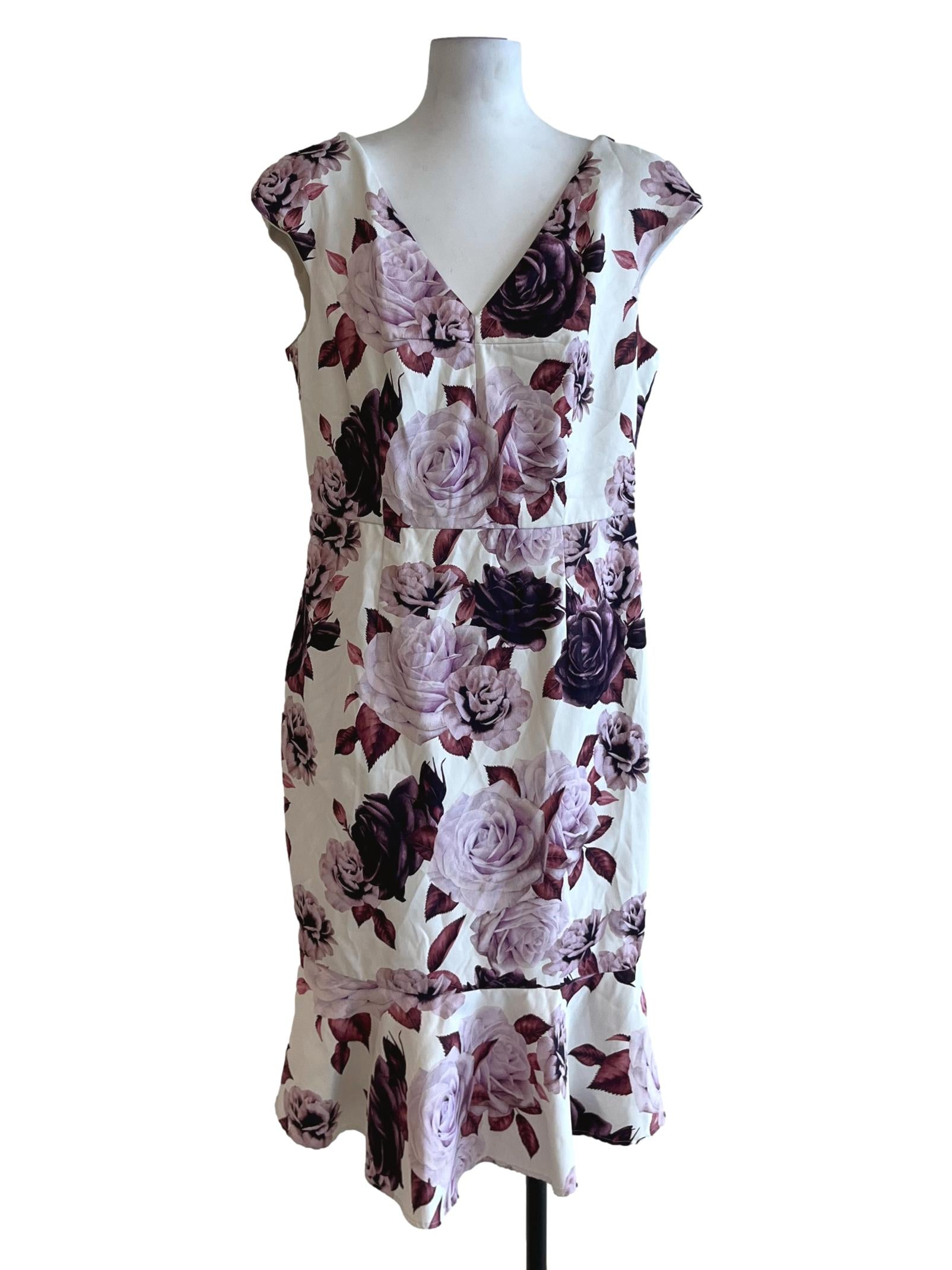 White Floral A-Line Dress
