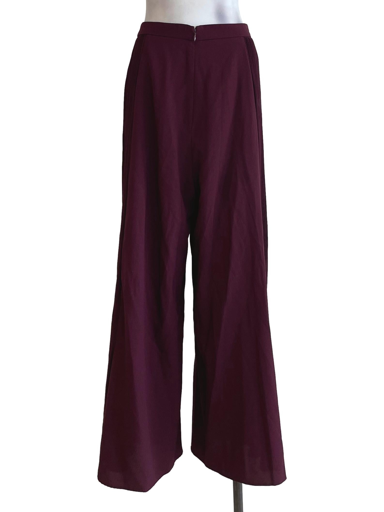 Brick Red Pleted Palazzo