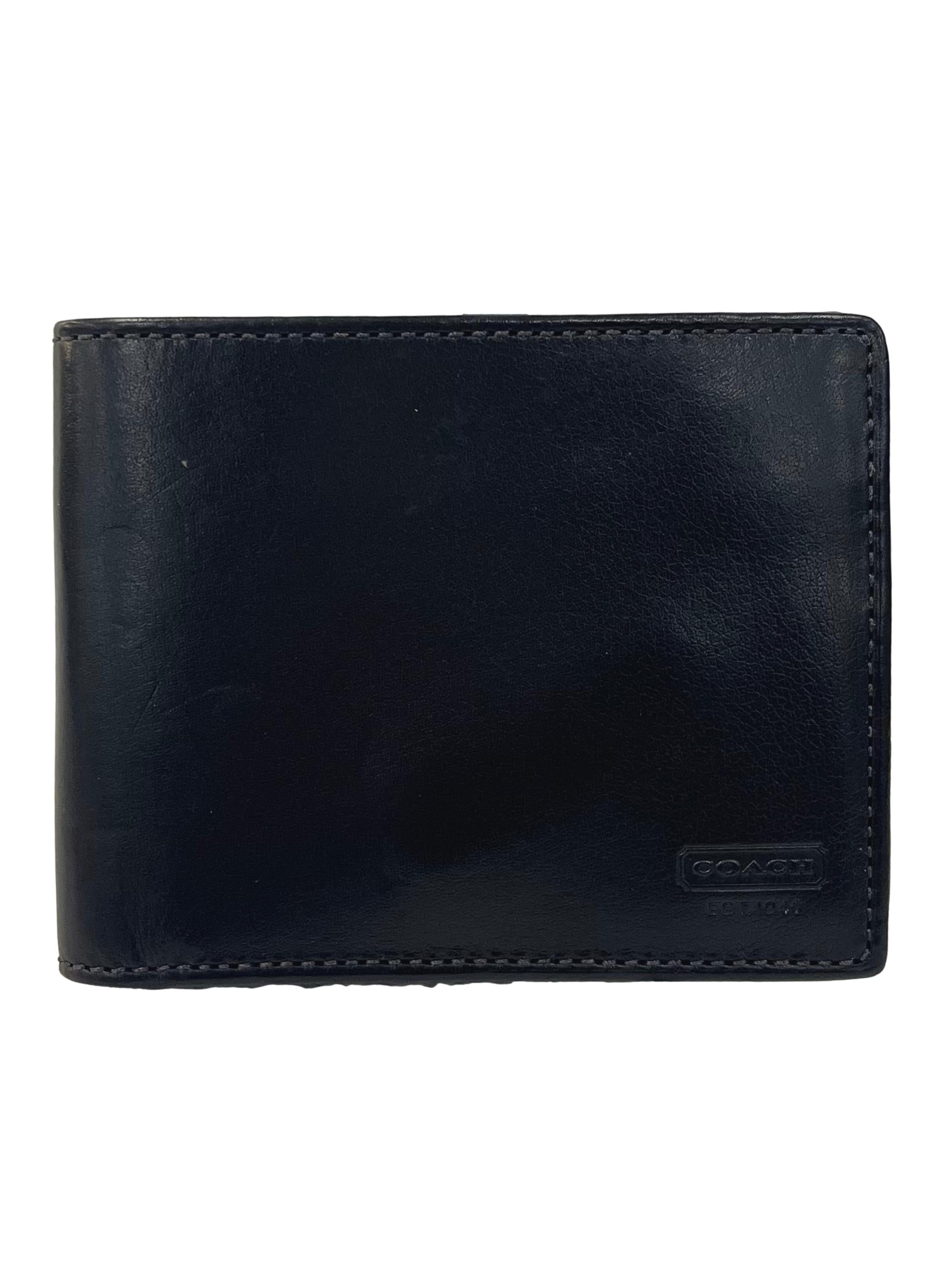 Black Leather Mens Bifold Wallet CSN