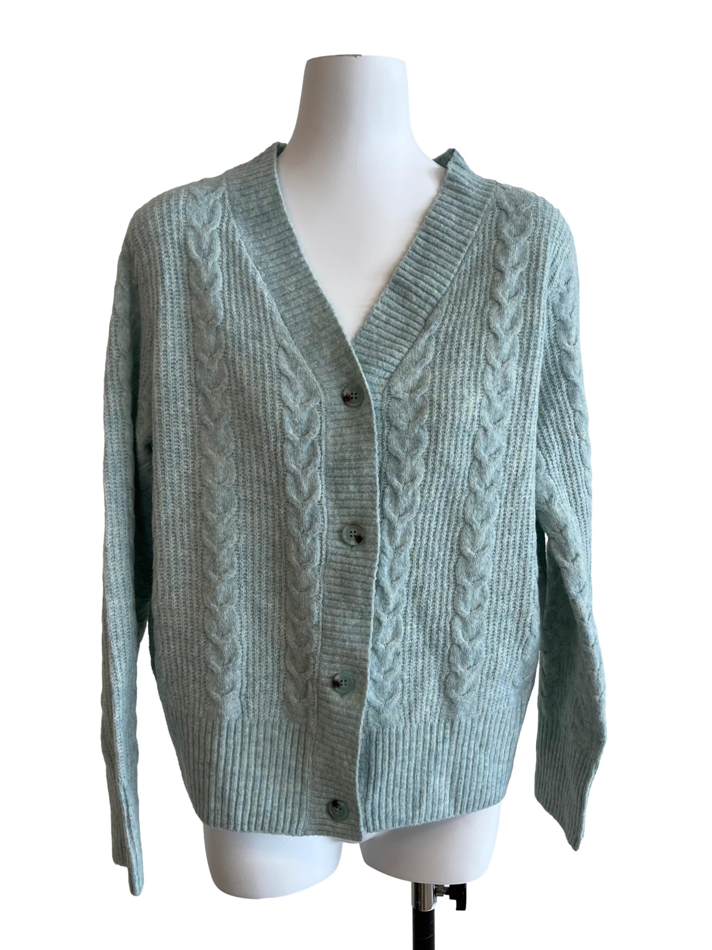 Mint Green Knitted Cardigan
