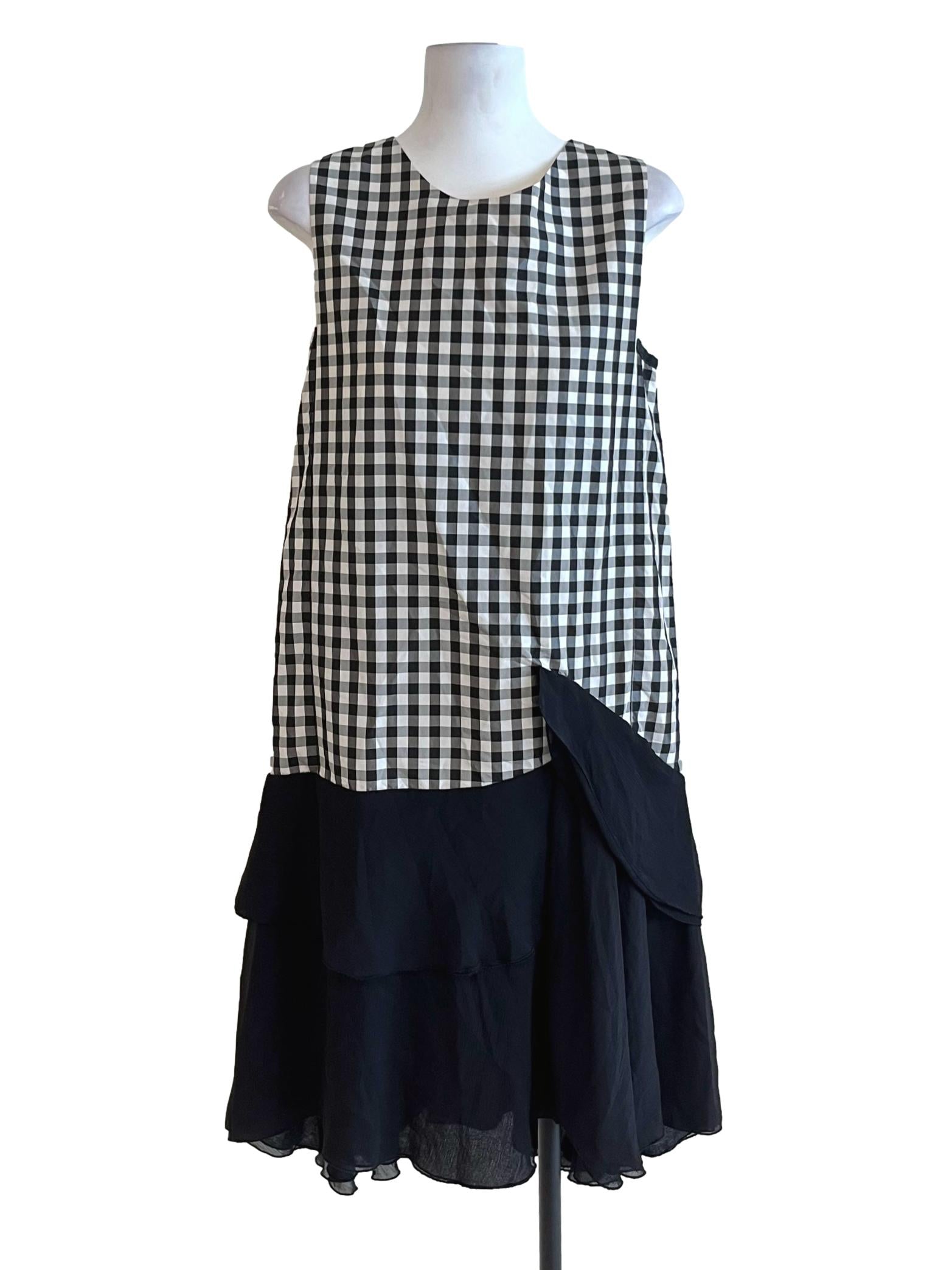 Black Gingham Shift Dress