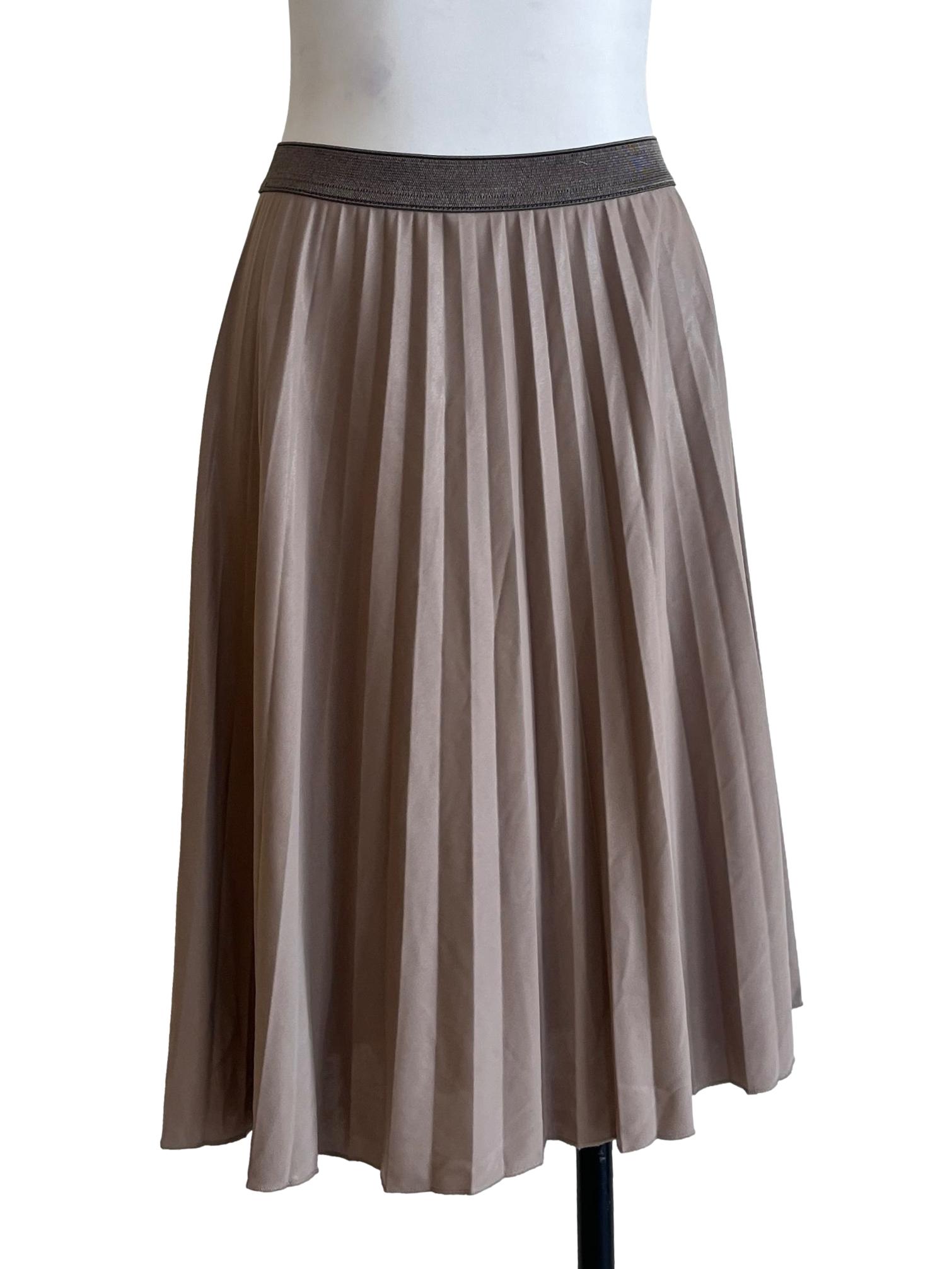 Torilla Brown Pleated A-Line Skirt